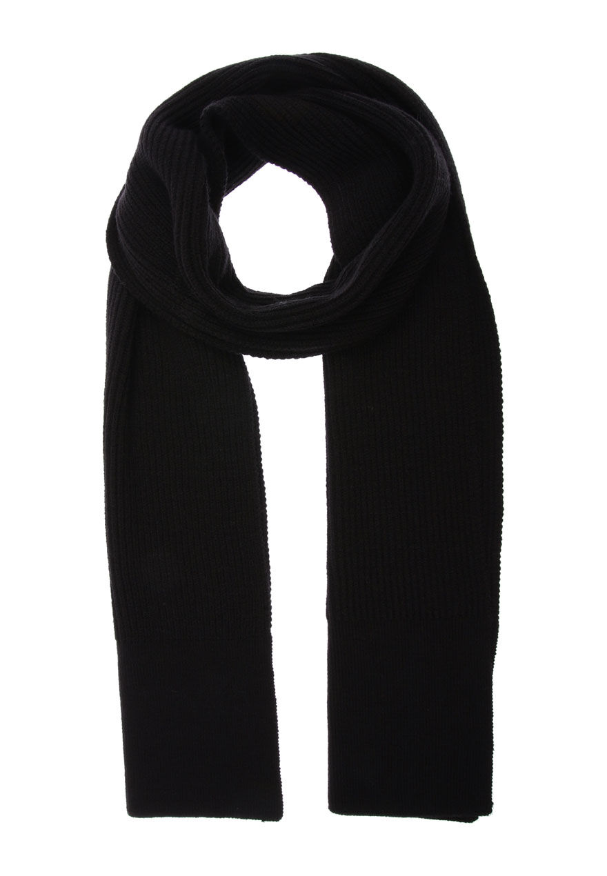 Mens Black Super Soft Knitted Scarf
