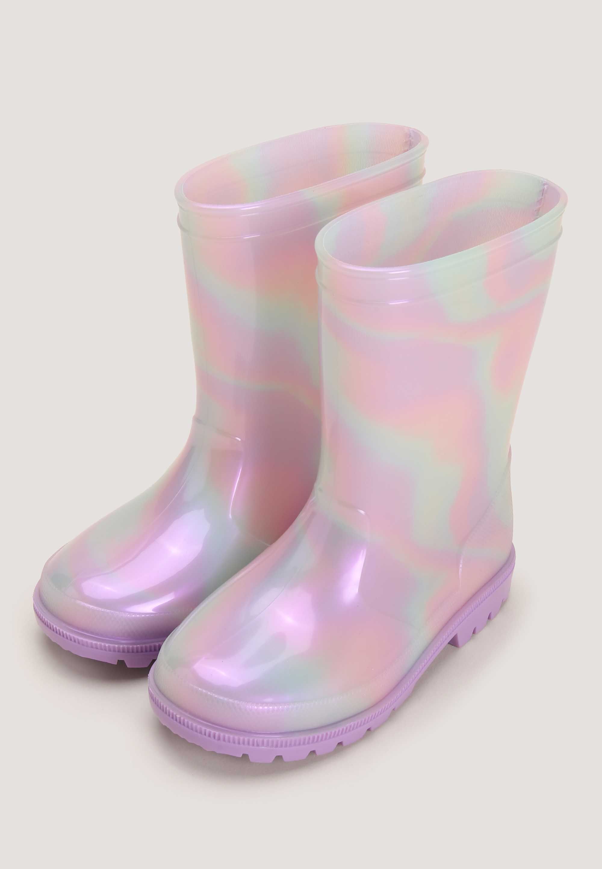 Girls Lilac Iridescent Wellies