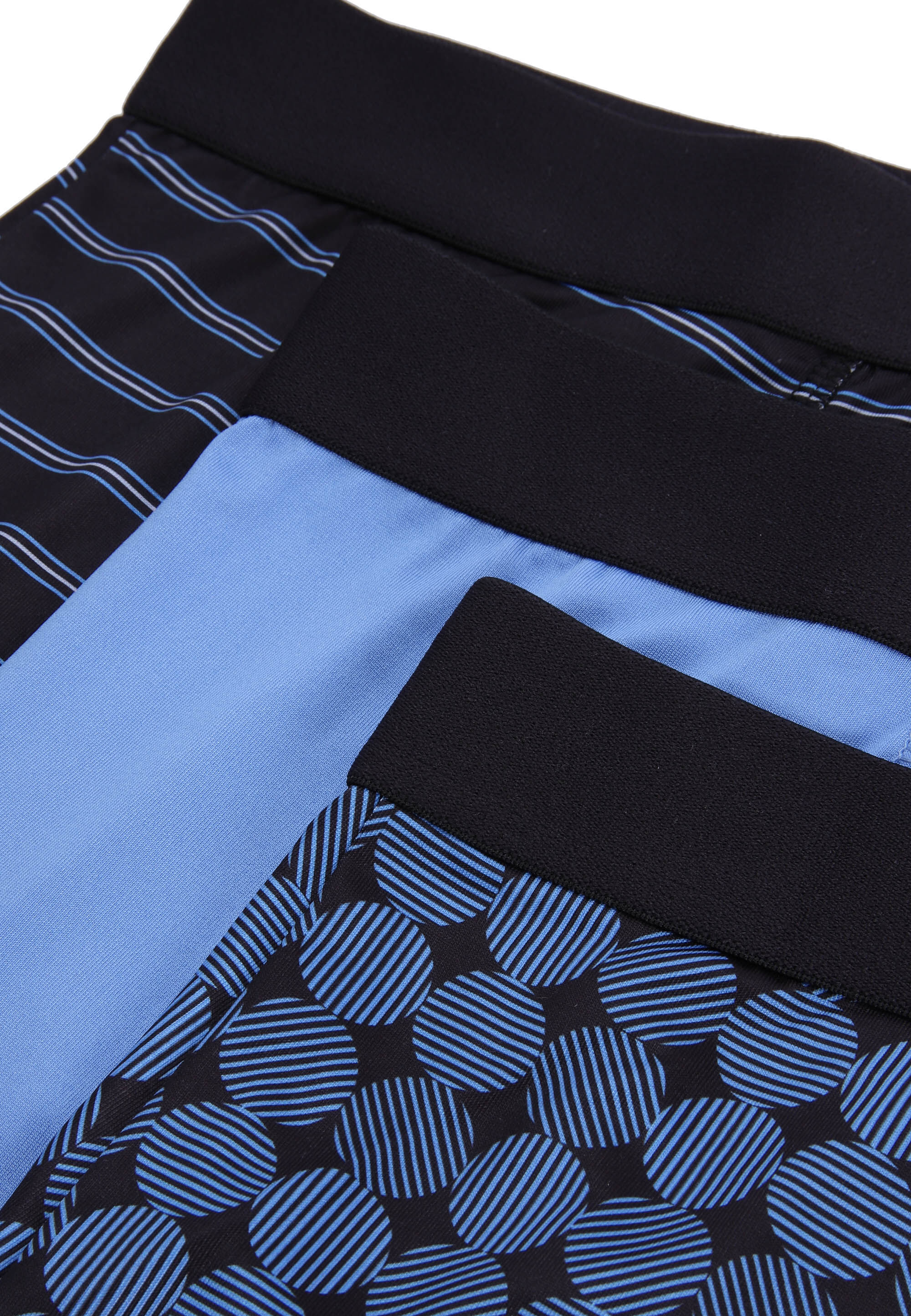 Mens 3pk Navy Spot & Stripe Smooth Trunks