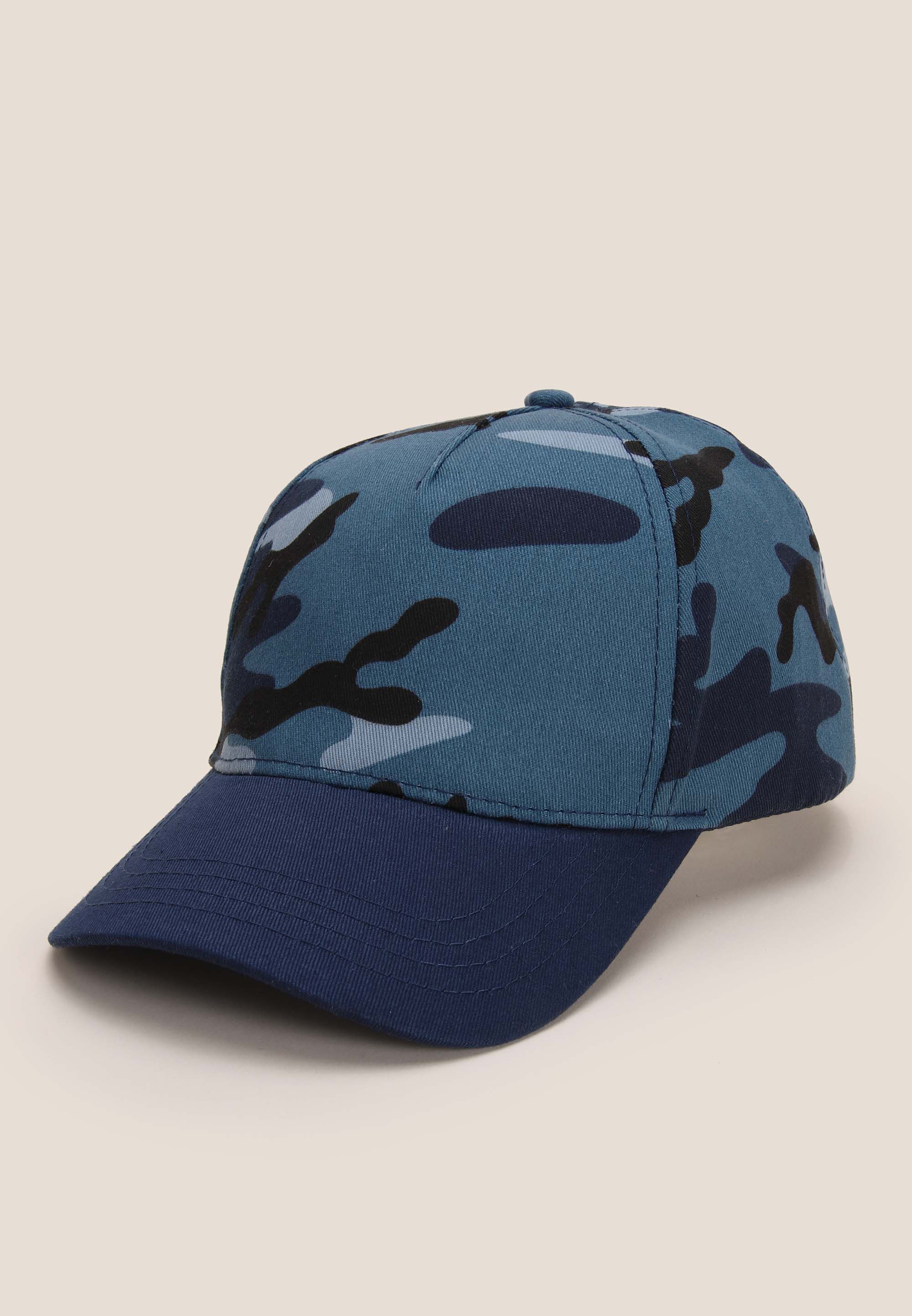 Older Boys Blue Camo Print Baseball Cap