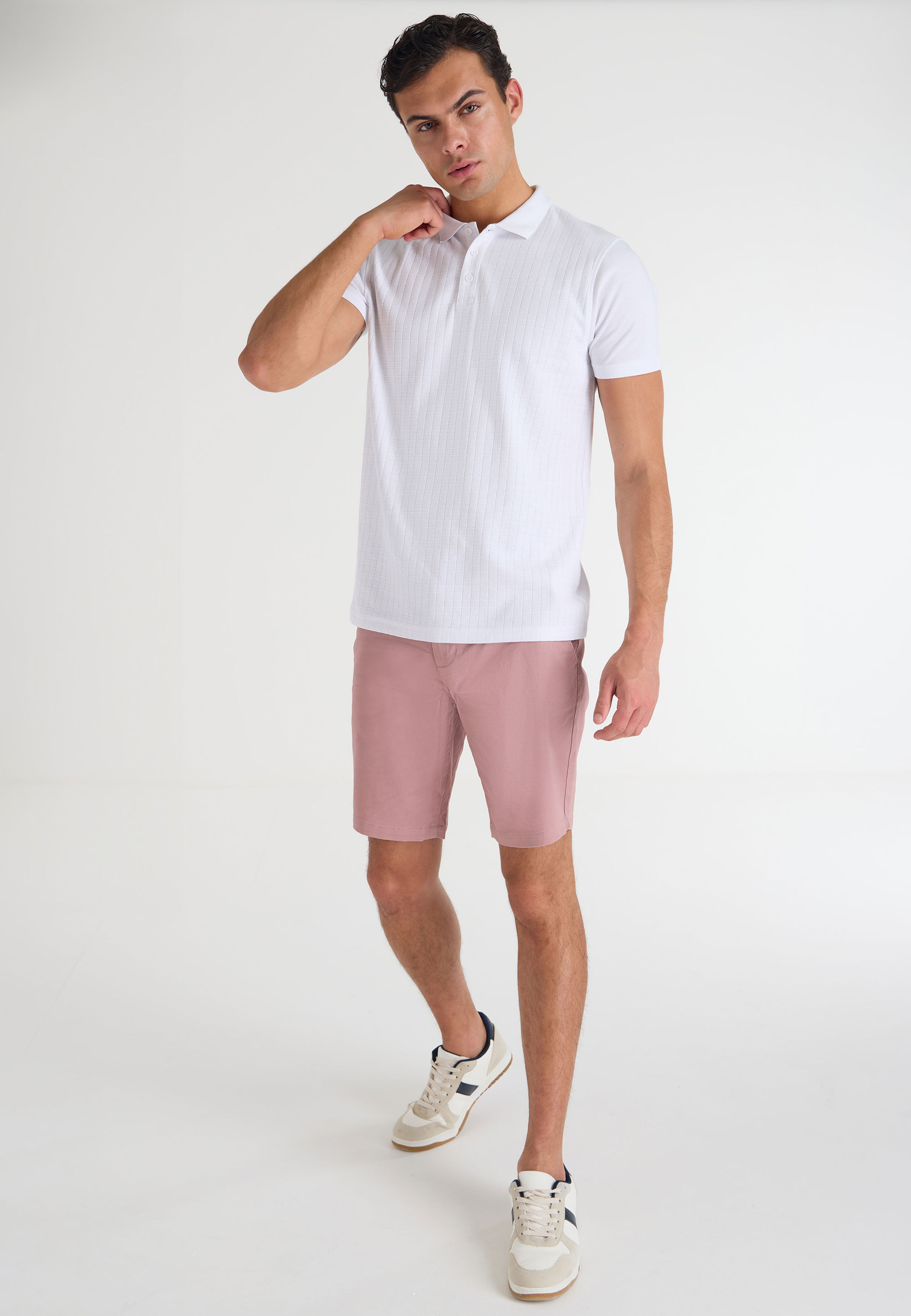 Mens Pink Chino Shorts