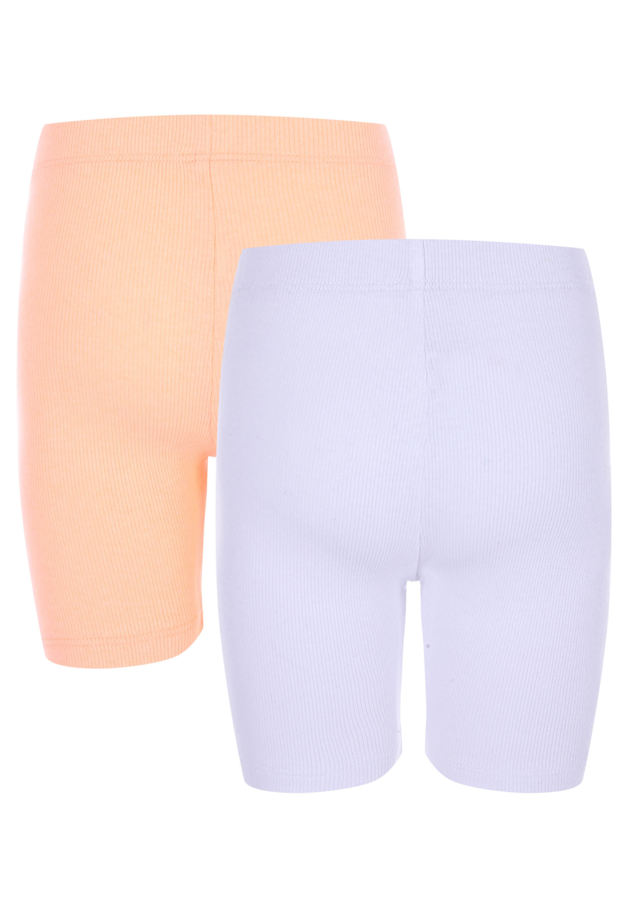 Younger Girls 2pk Pink & White Cycle Shorts
