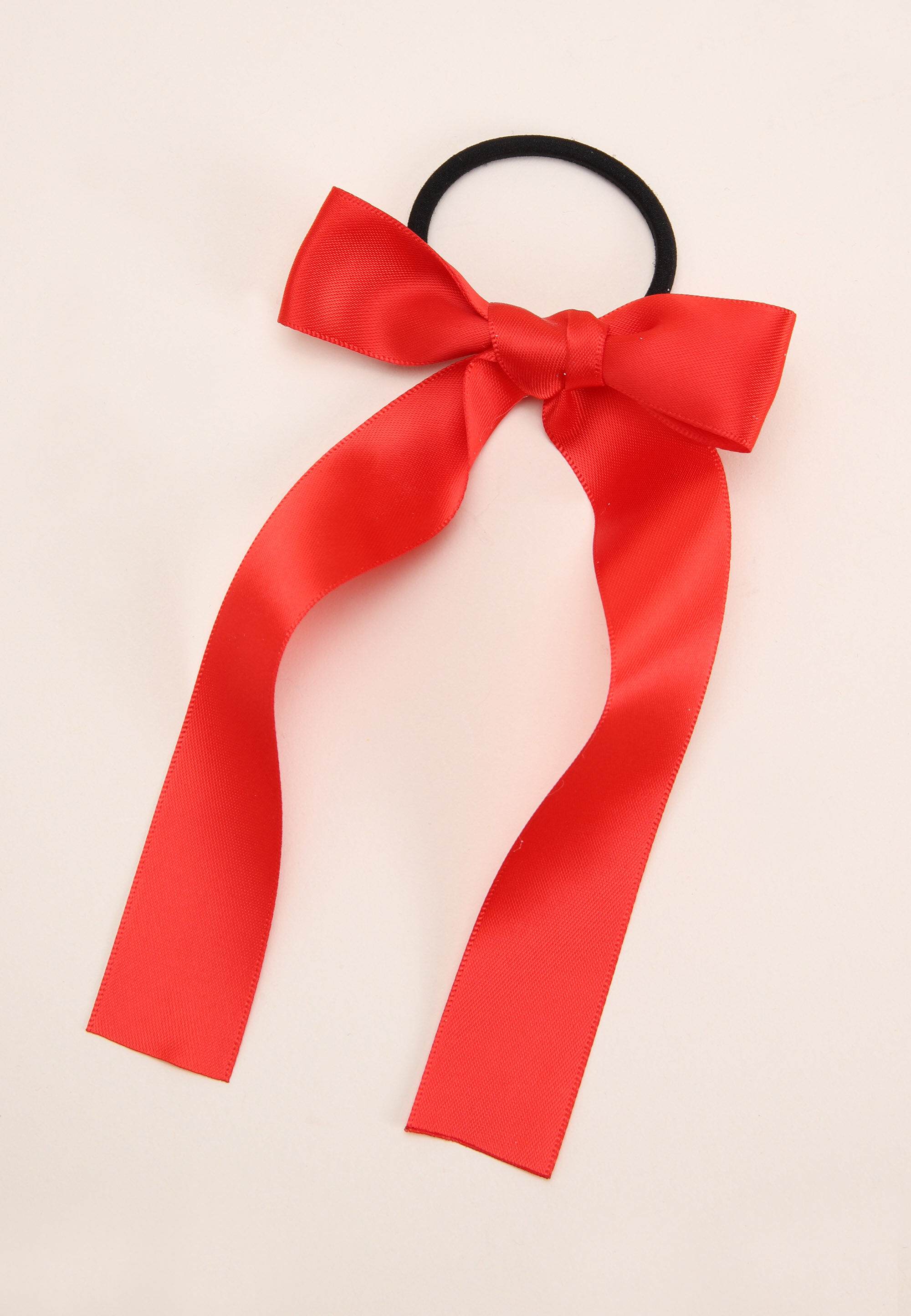 Girls Red Bow Hair Tie