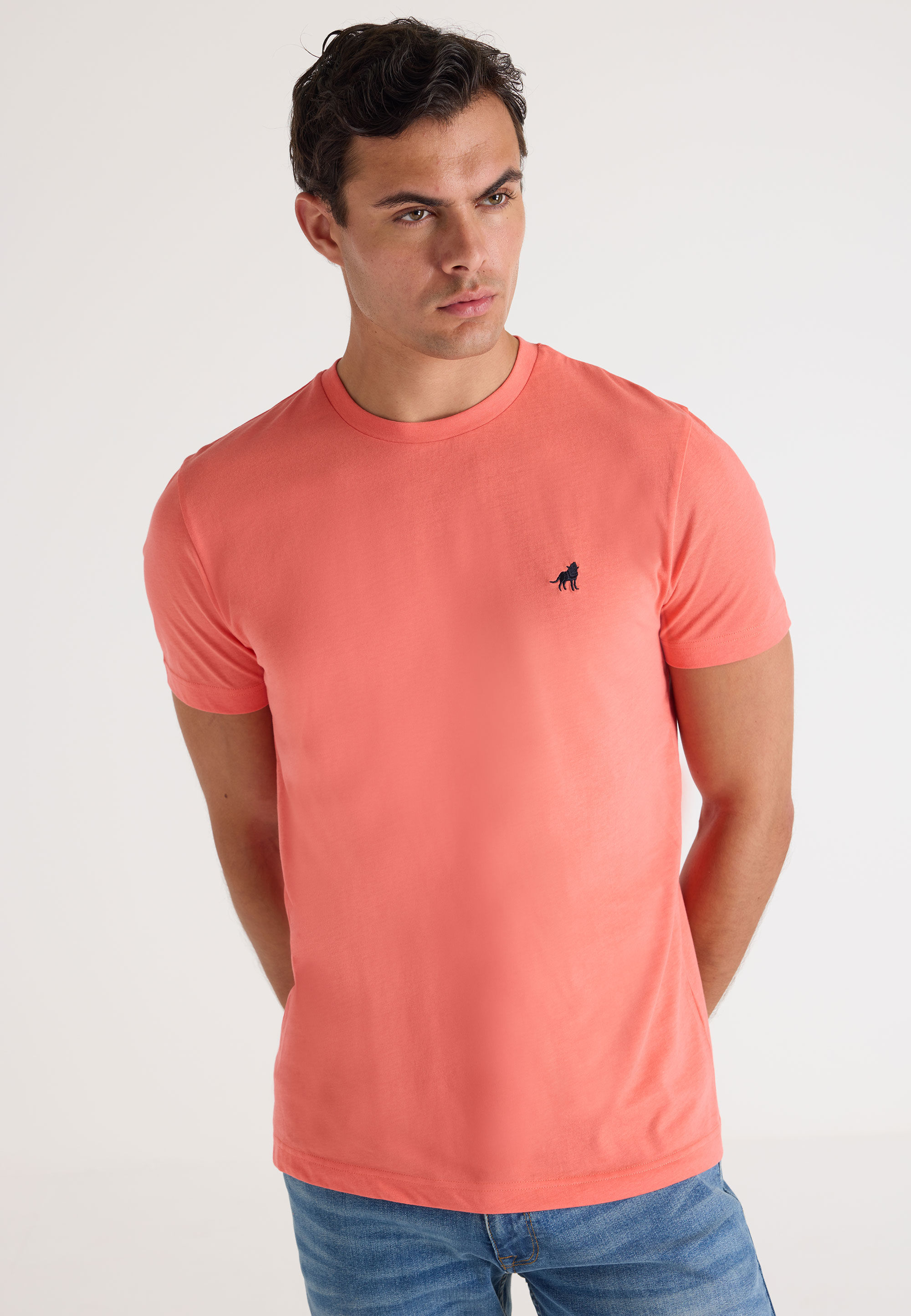 Mens Orange Basic T-Shirt