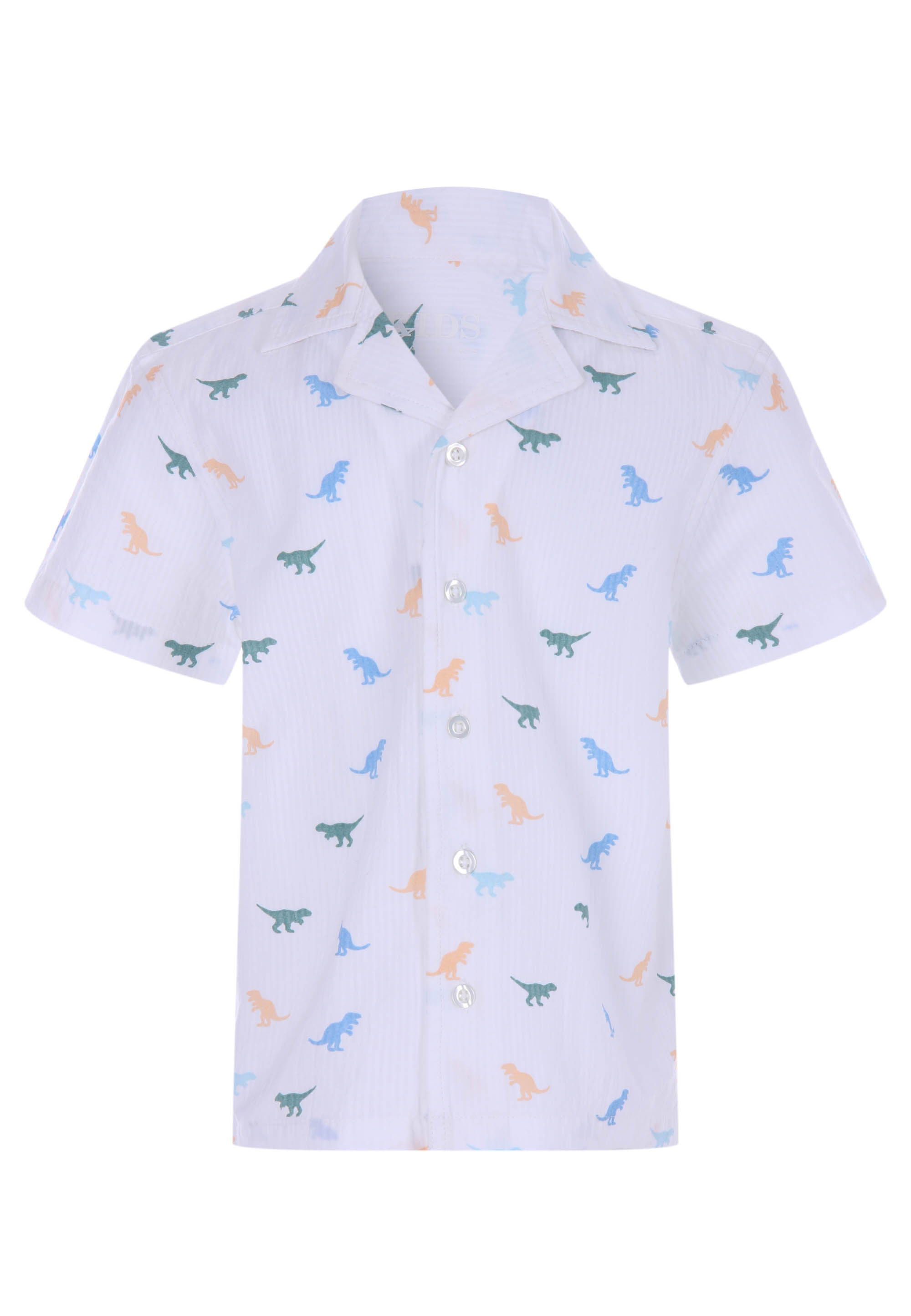 Younger Boys White Dinosaur Print Shirt