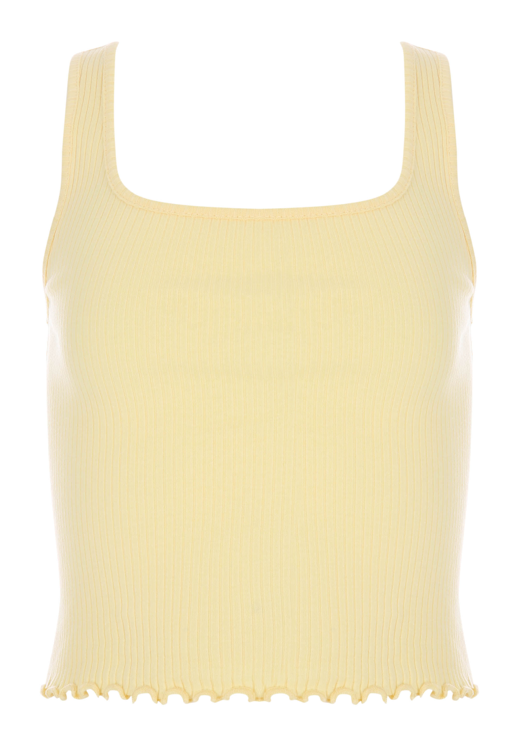 Older Girls Yellow Square Neck Vest Top