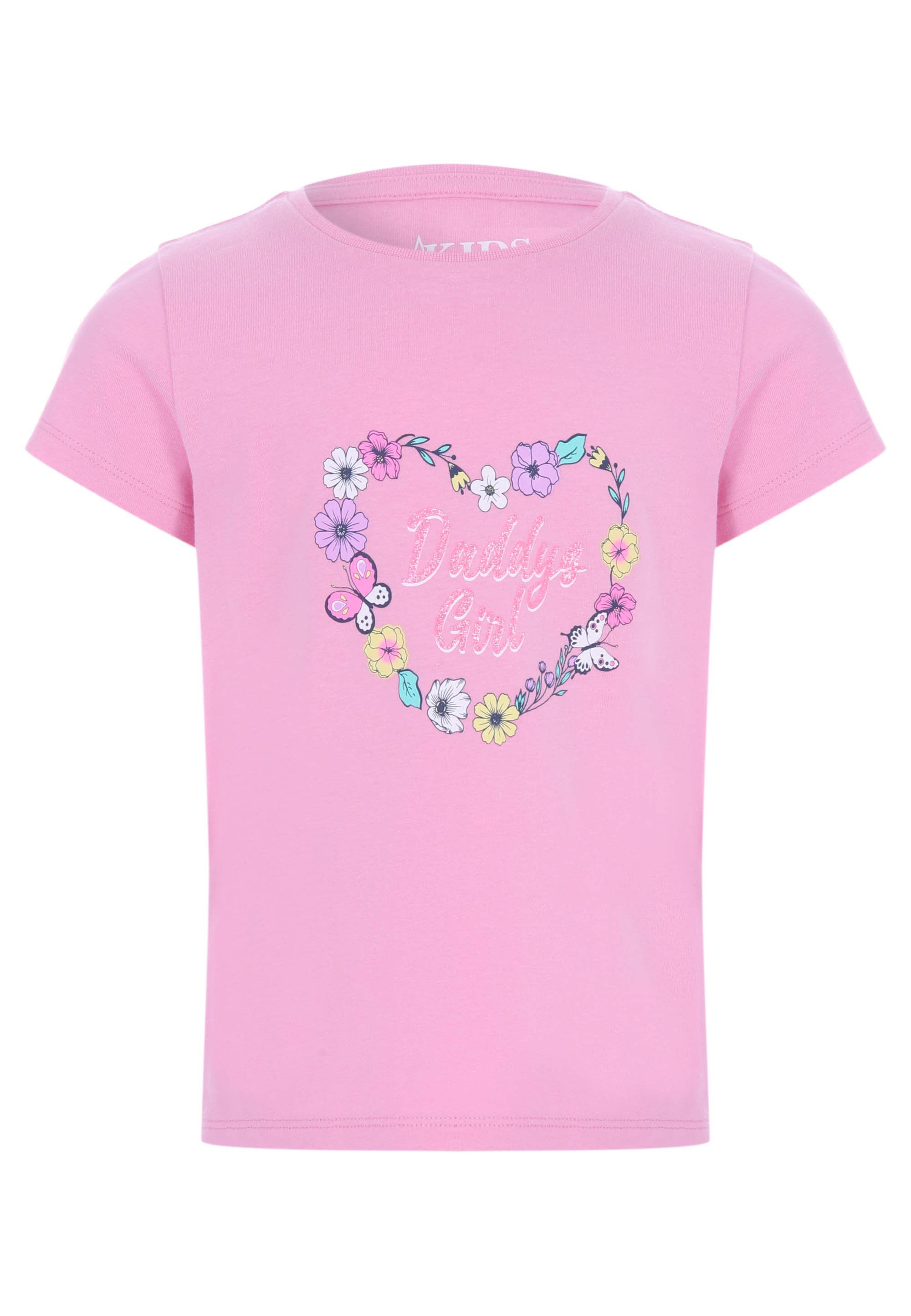 Younger Girls Pink Daddy Heart Graphic Print T-Shirt
