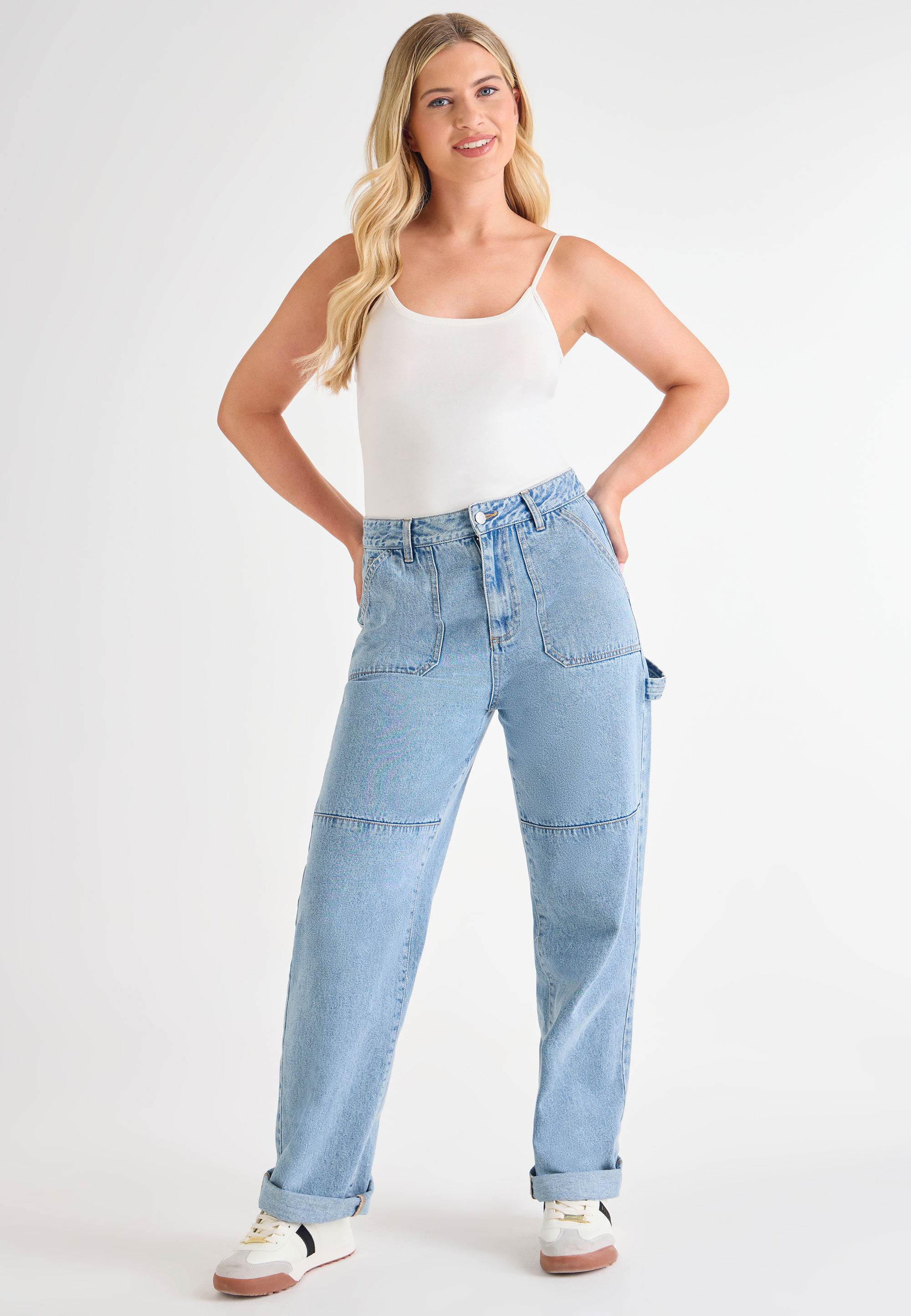 Womens White Stretch Camisole Vest