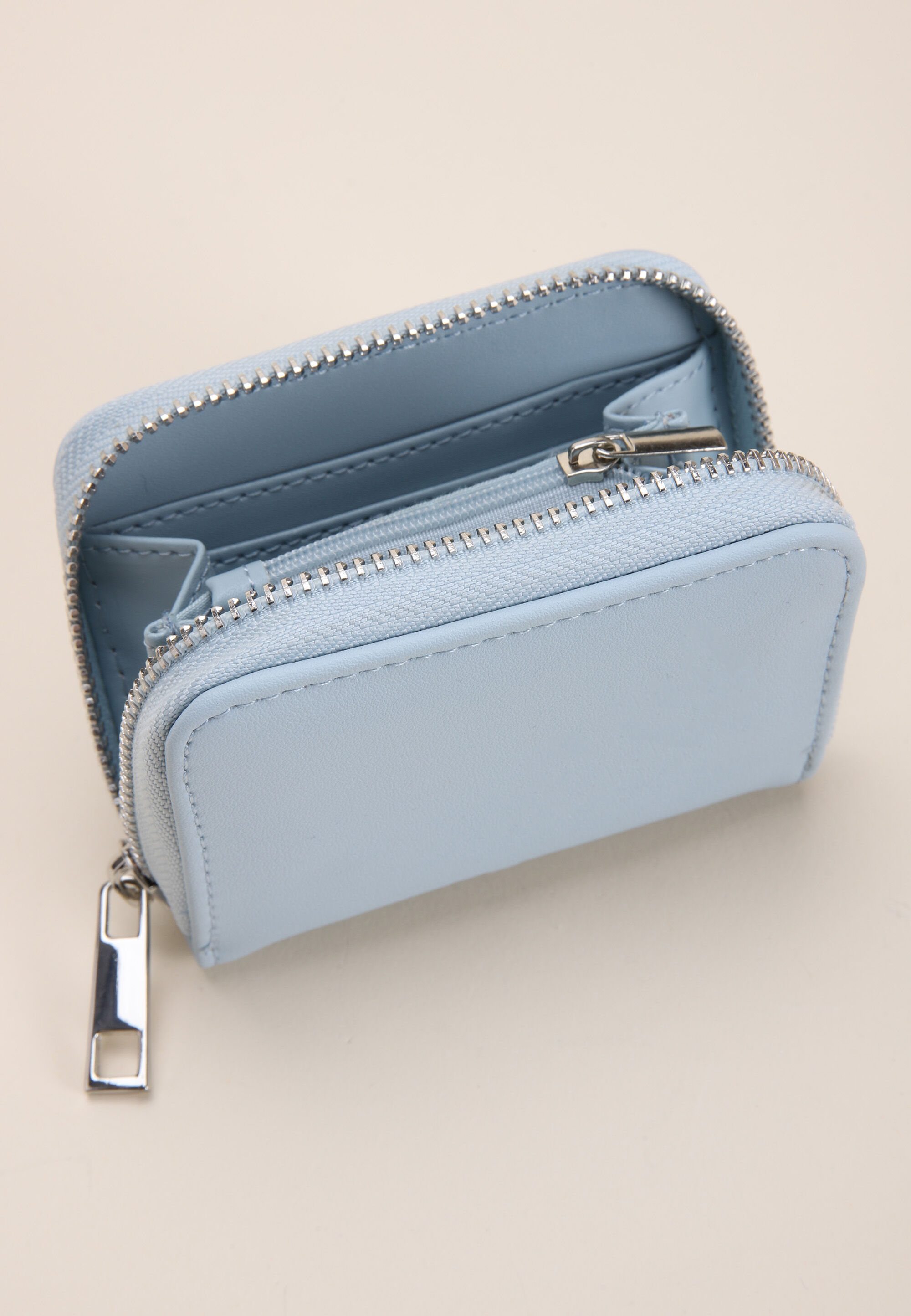 Womens Blue Small Zip Purse