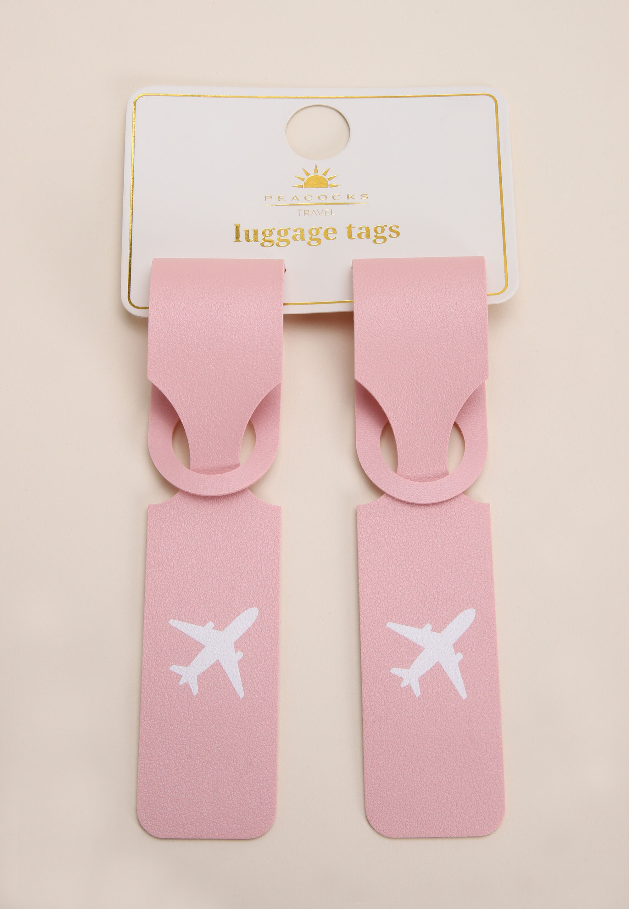 Womens 2pk Pink Travel Luggage Tags