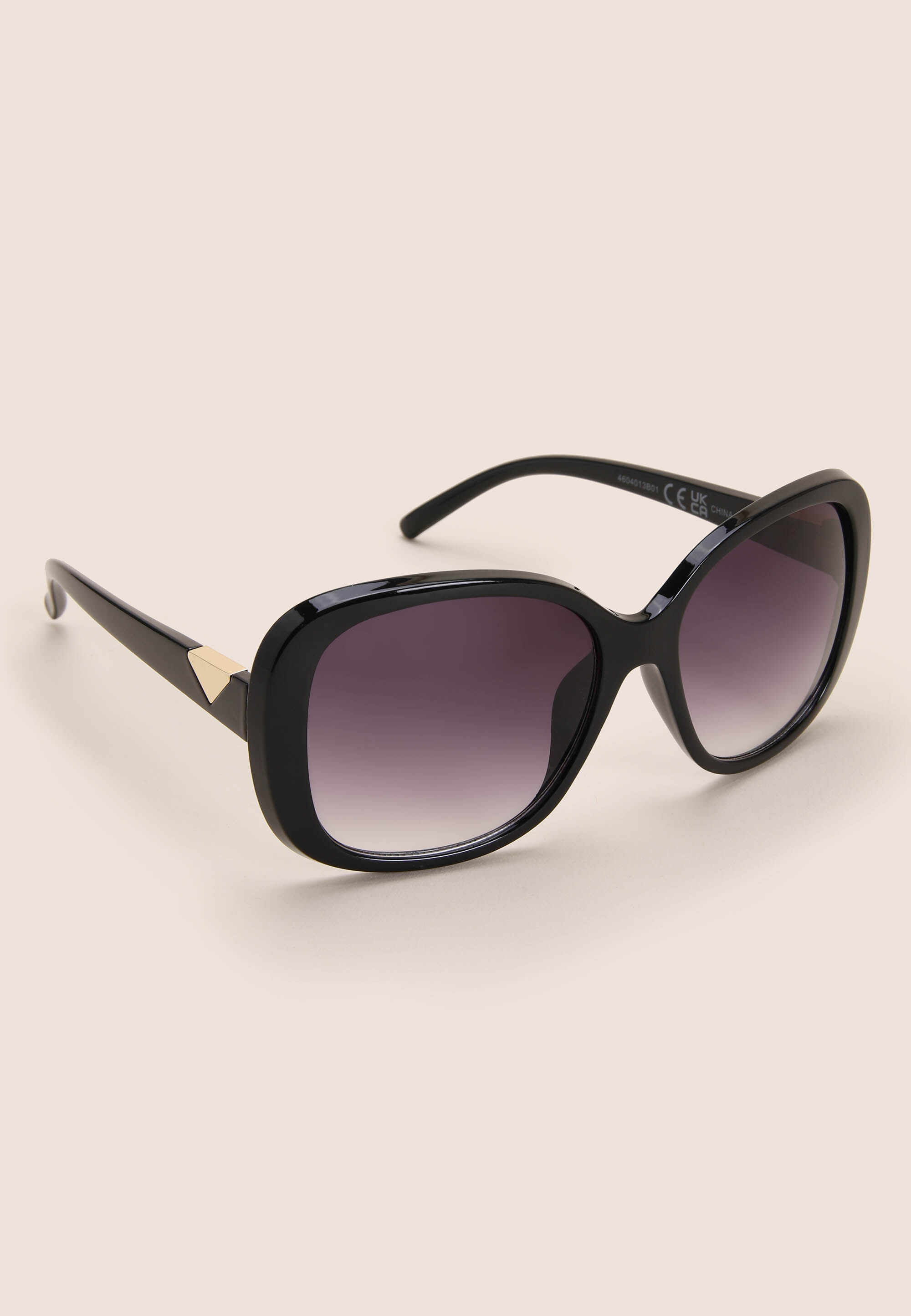 Womens Plain Black Tortoiseshell Large Sunglasses