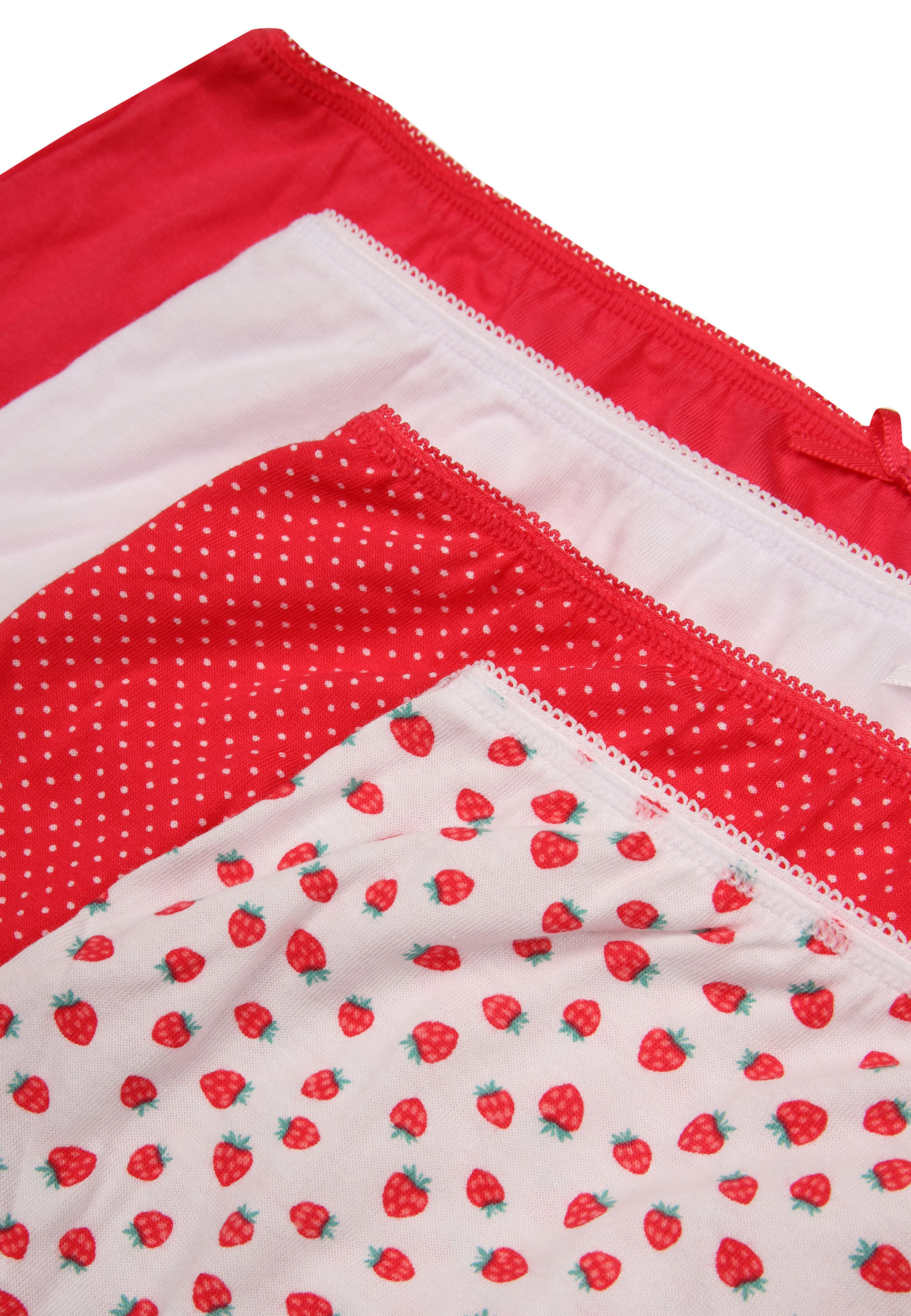 Womens 4pk Hot Pink Strawberry Print Full Briefs