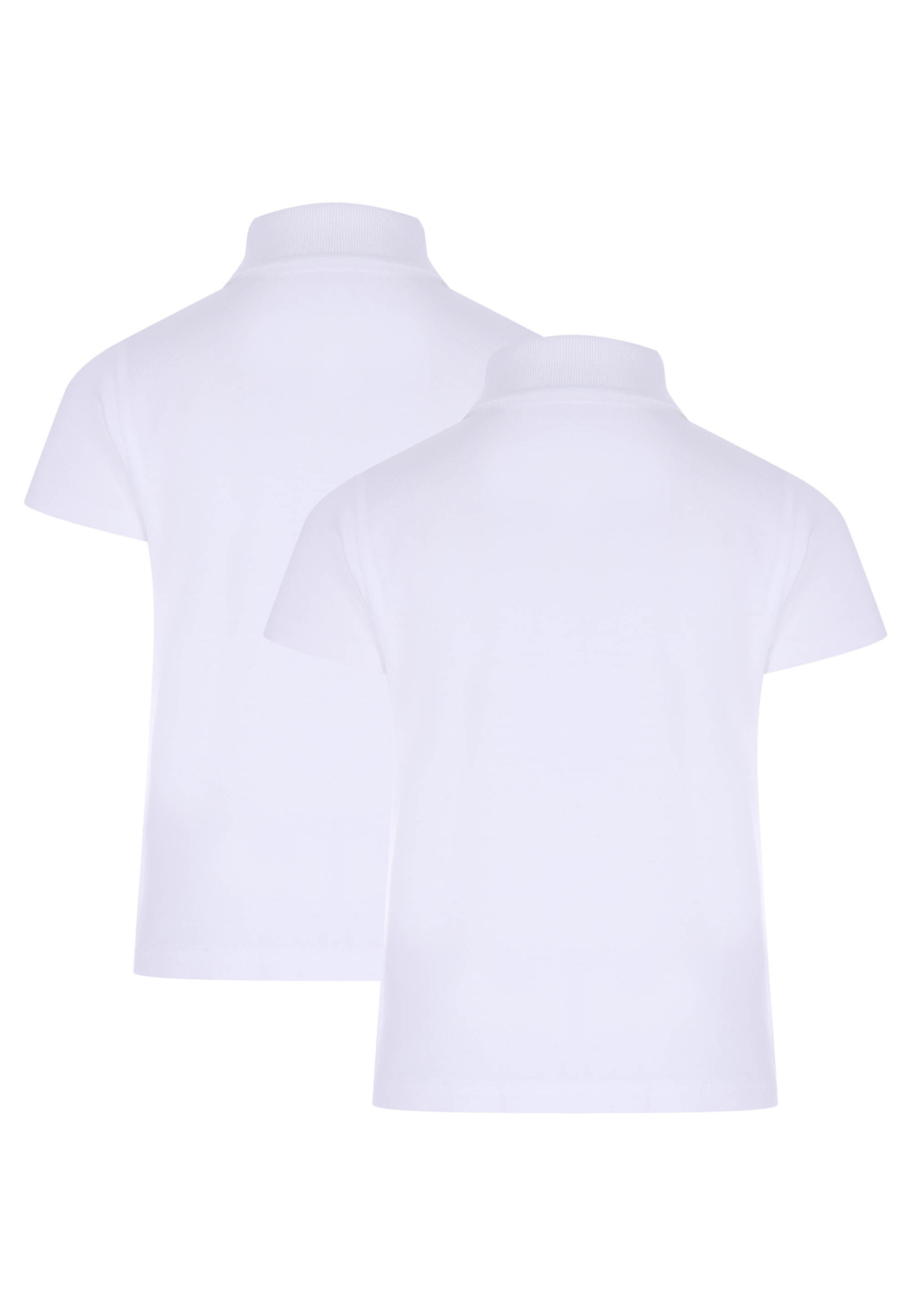 Girls 2pk White School Polo Shirts