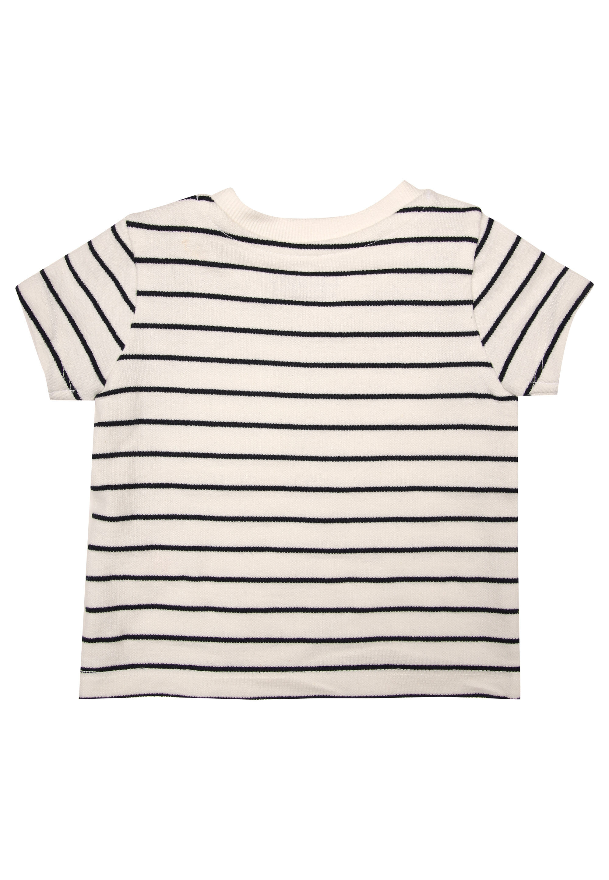 Baby Boys White Stripe T-Shirt and Short Set