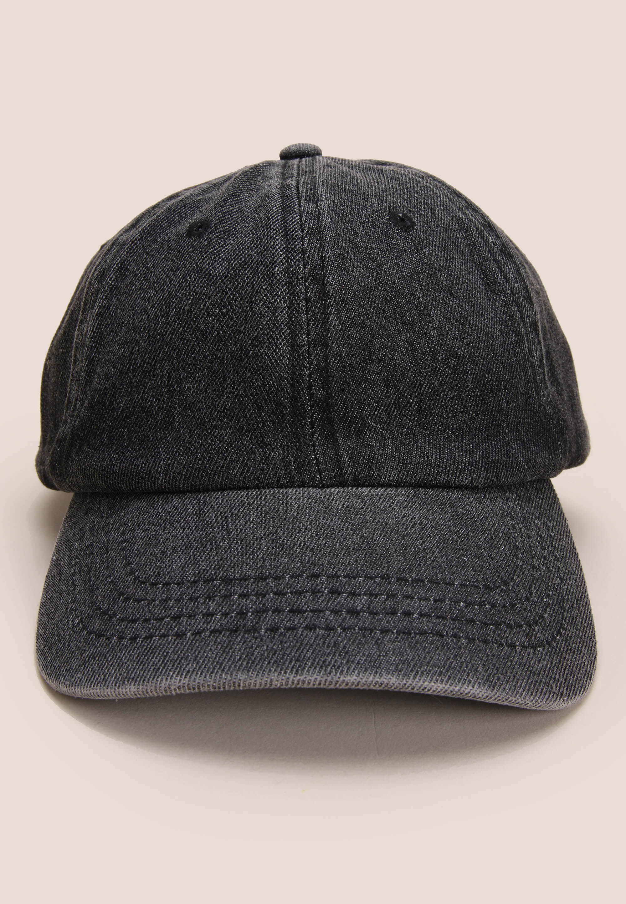 Womens Black Denim Baseball Cap