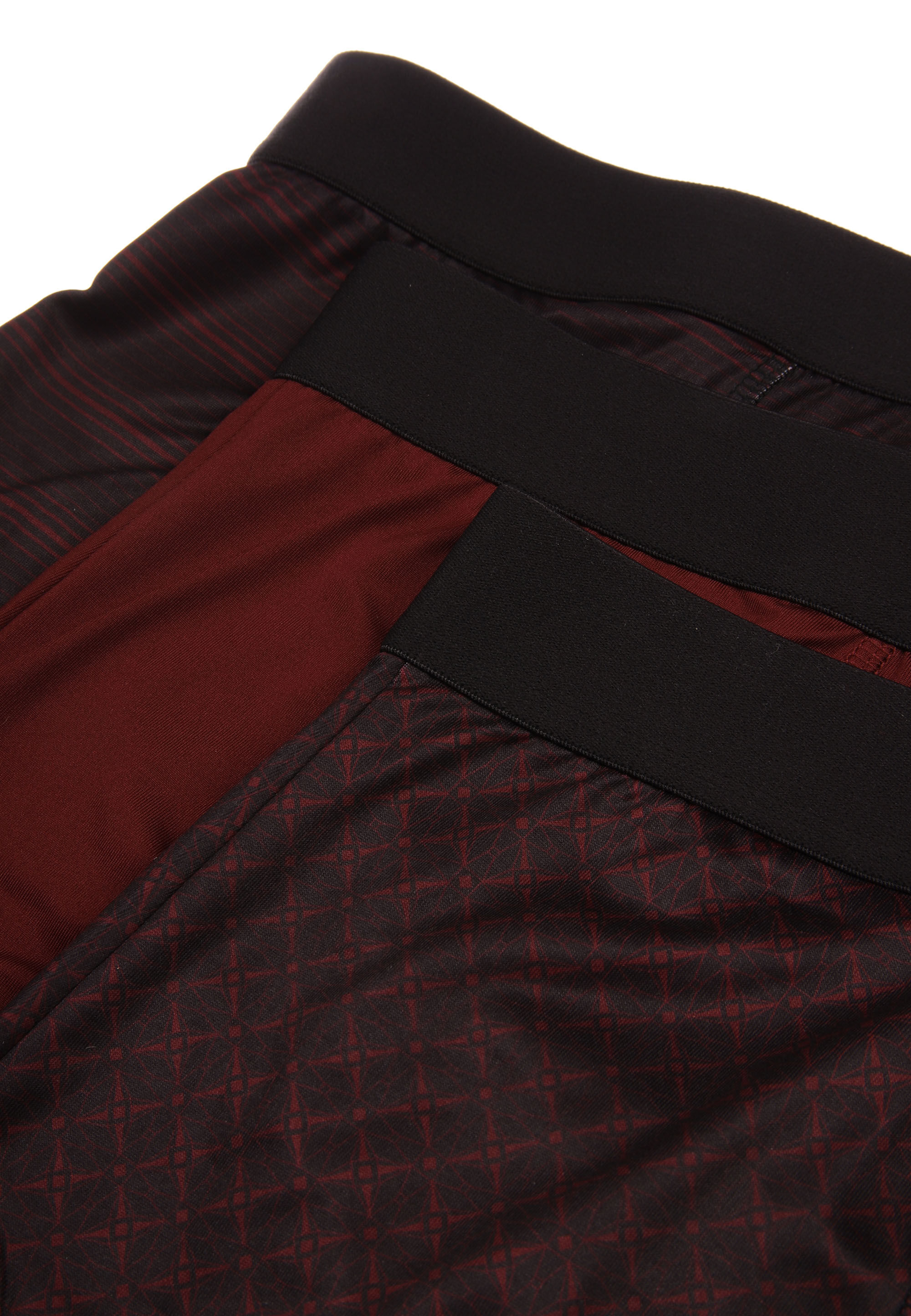 Mens 3pk Burgundy Geo Hipster Smooth Trunks