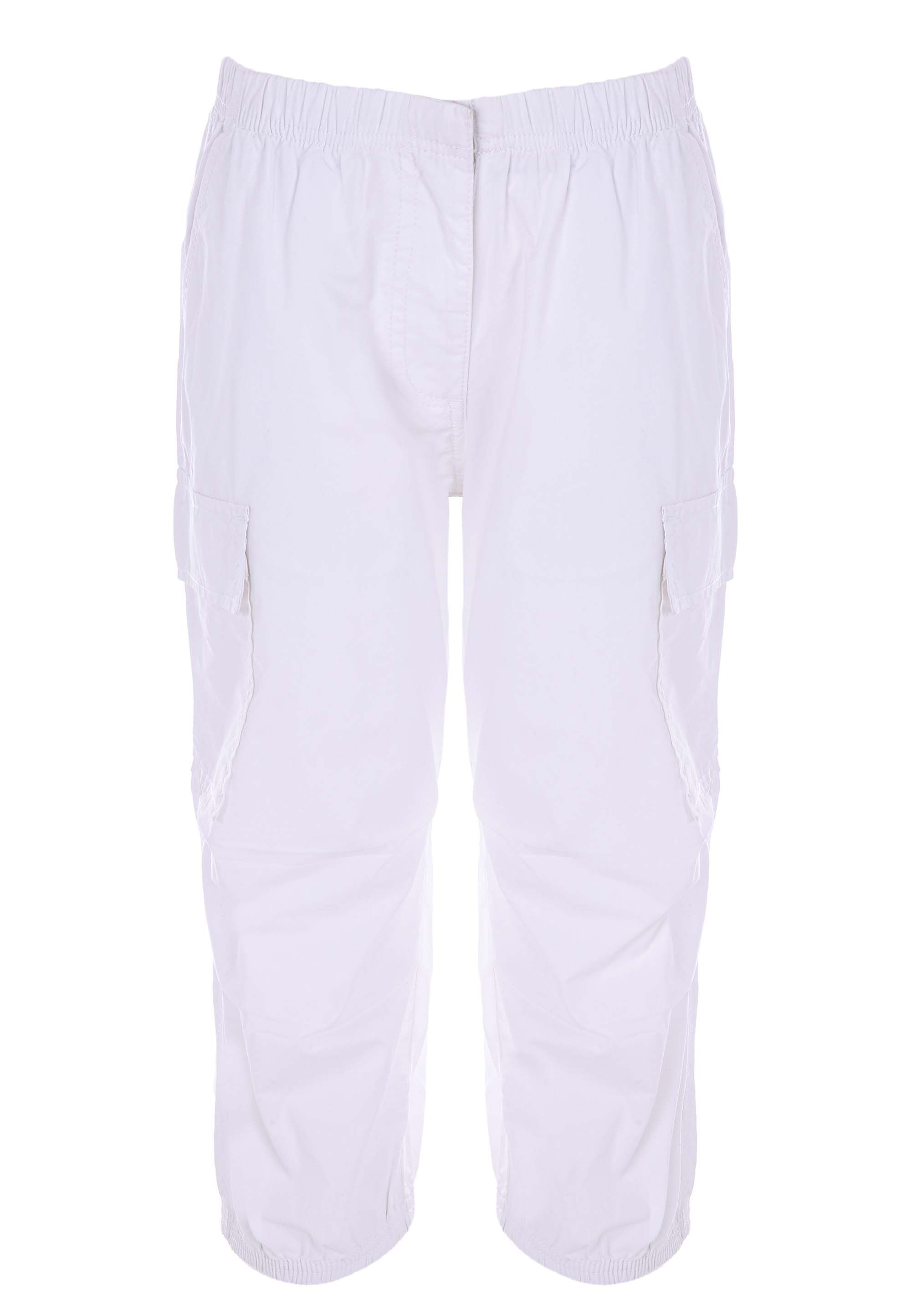 Older Girls White Cargo Cropped Trousers