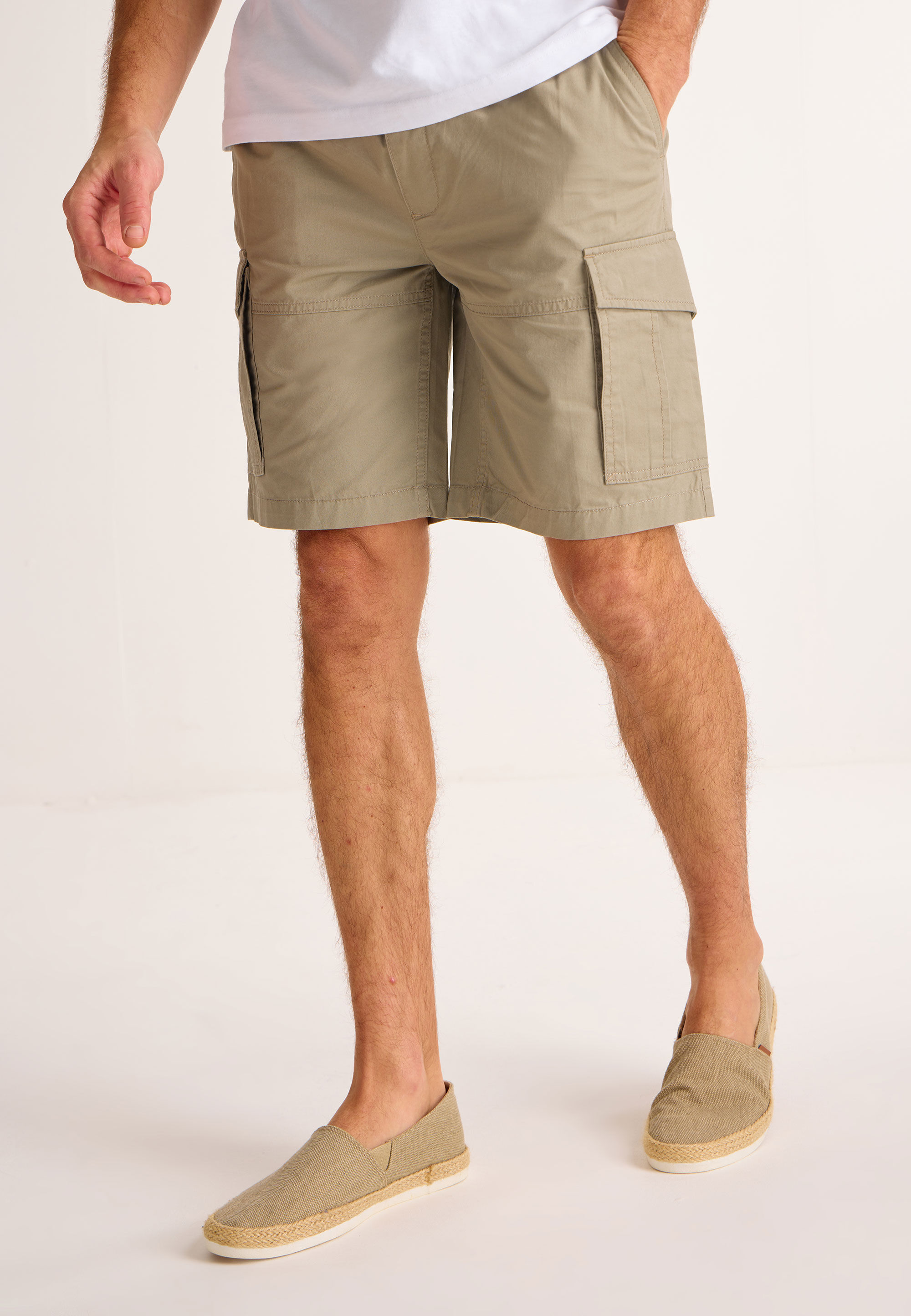 Mens Khaki Cargo Shorts