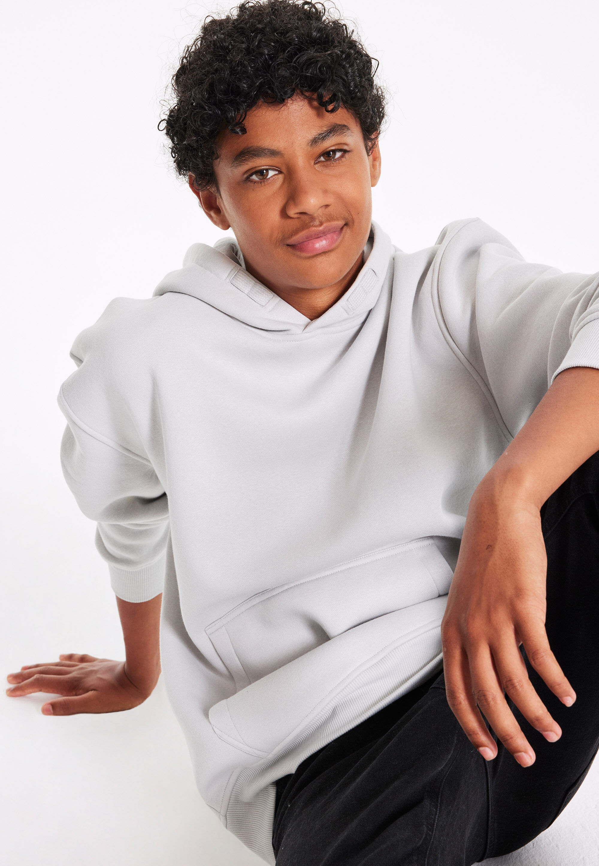 Older Boys Grey Oversized Casual Hoody