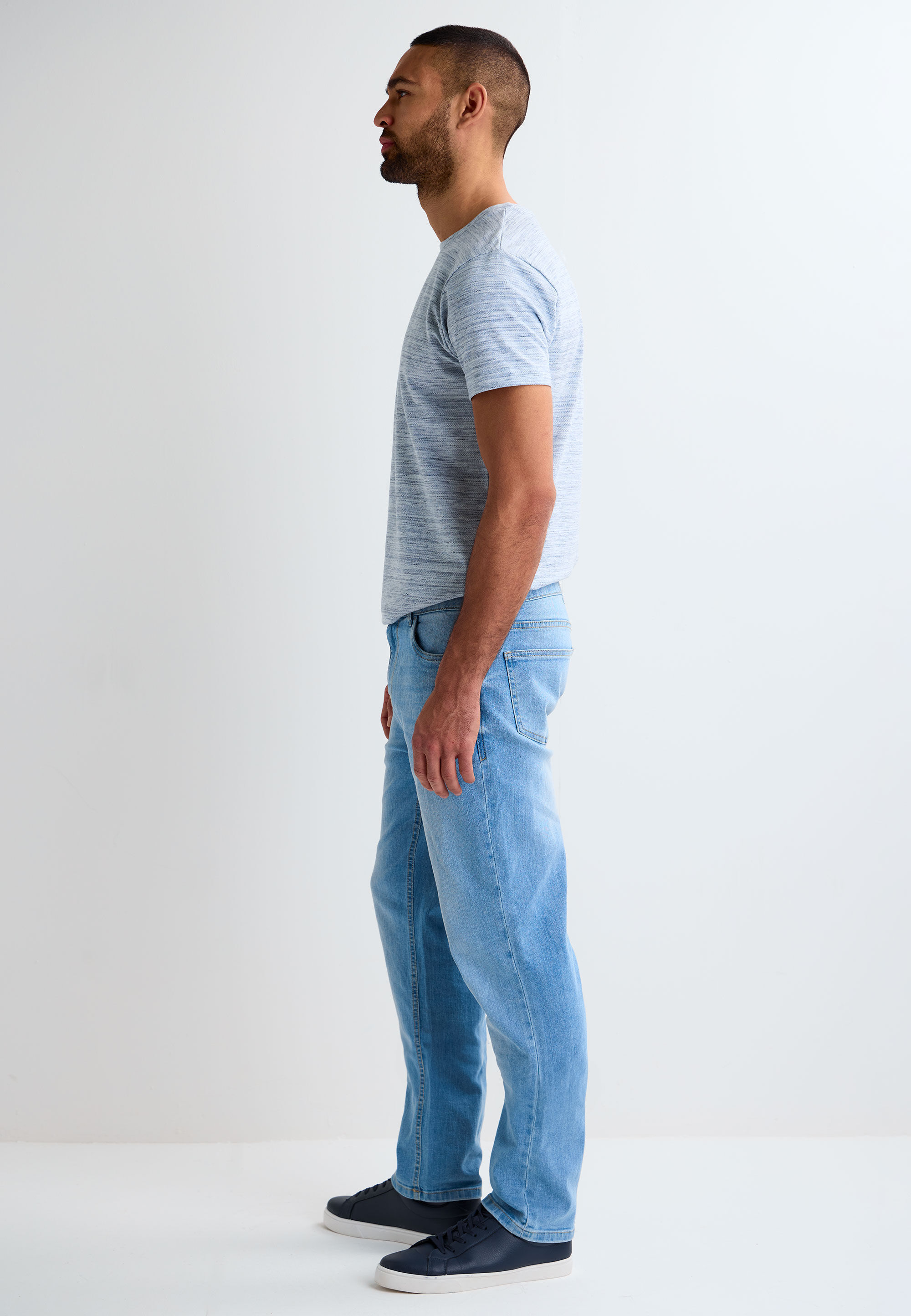 Mens Light Blue Ollie Straight Leg Jeans