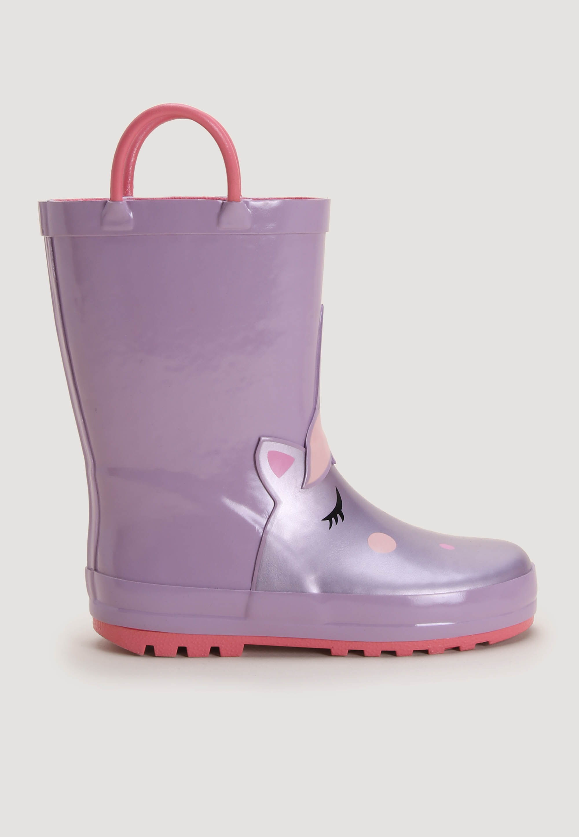 Younger Girls Lilac Unicorn Pull On Wellies