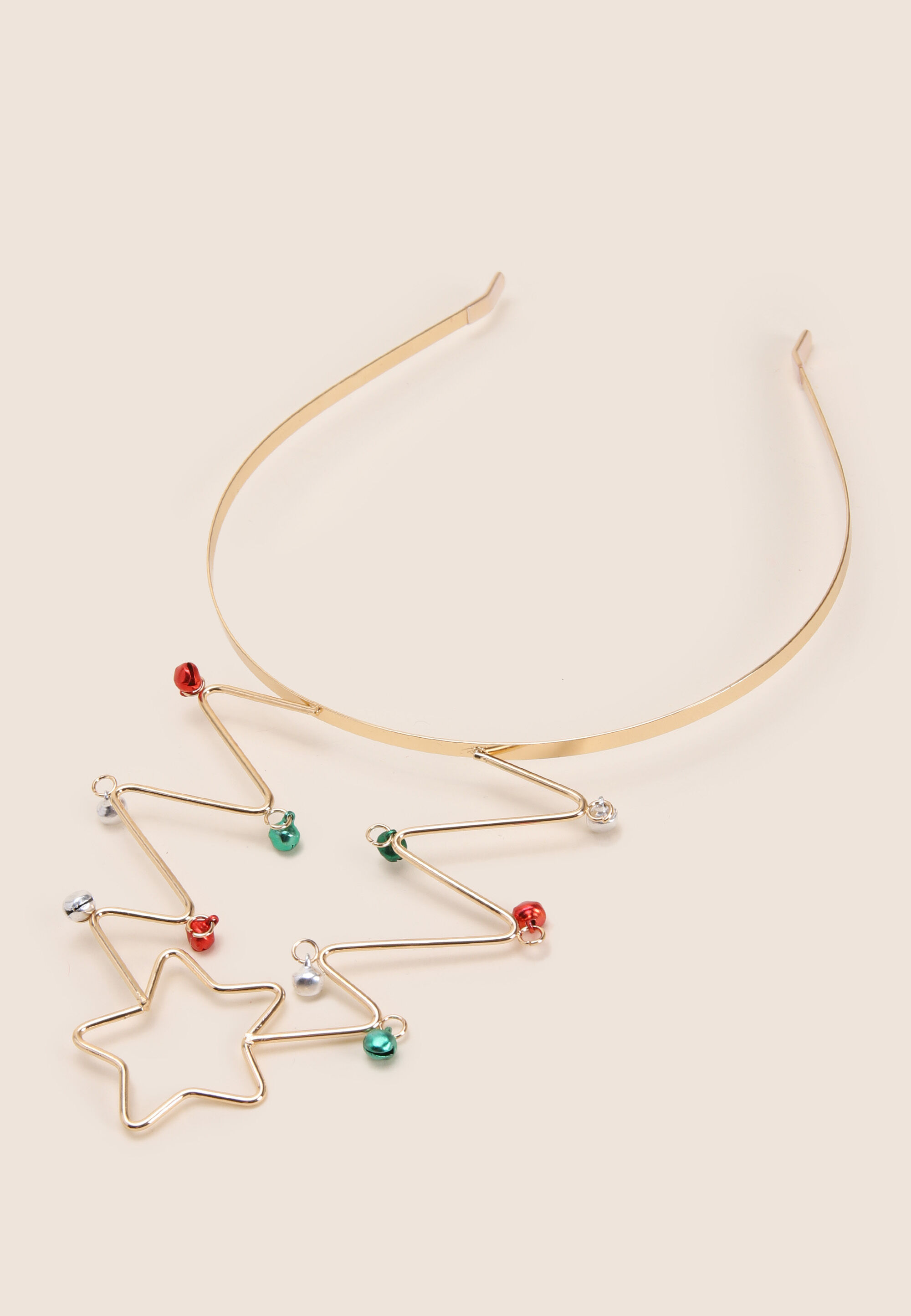 Womens Gold Metal Christmas Tree Headband