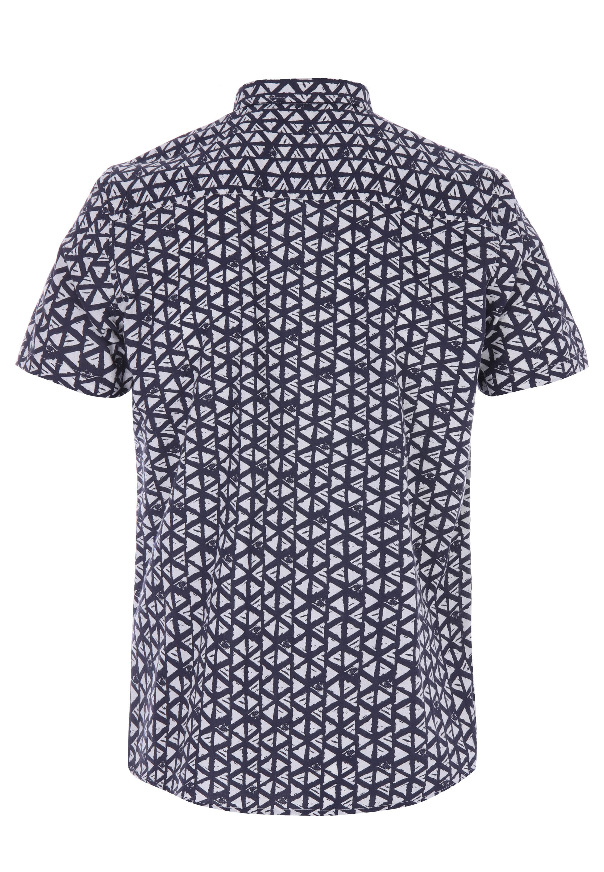 Mens Navy Aztec Print Short Sleeve Shirt