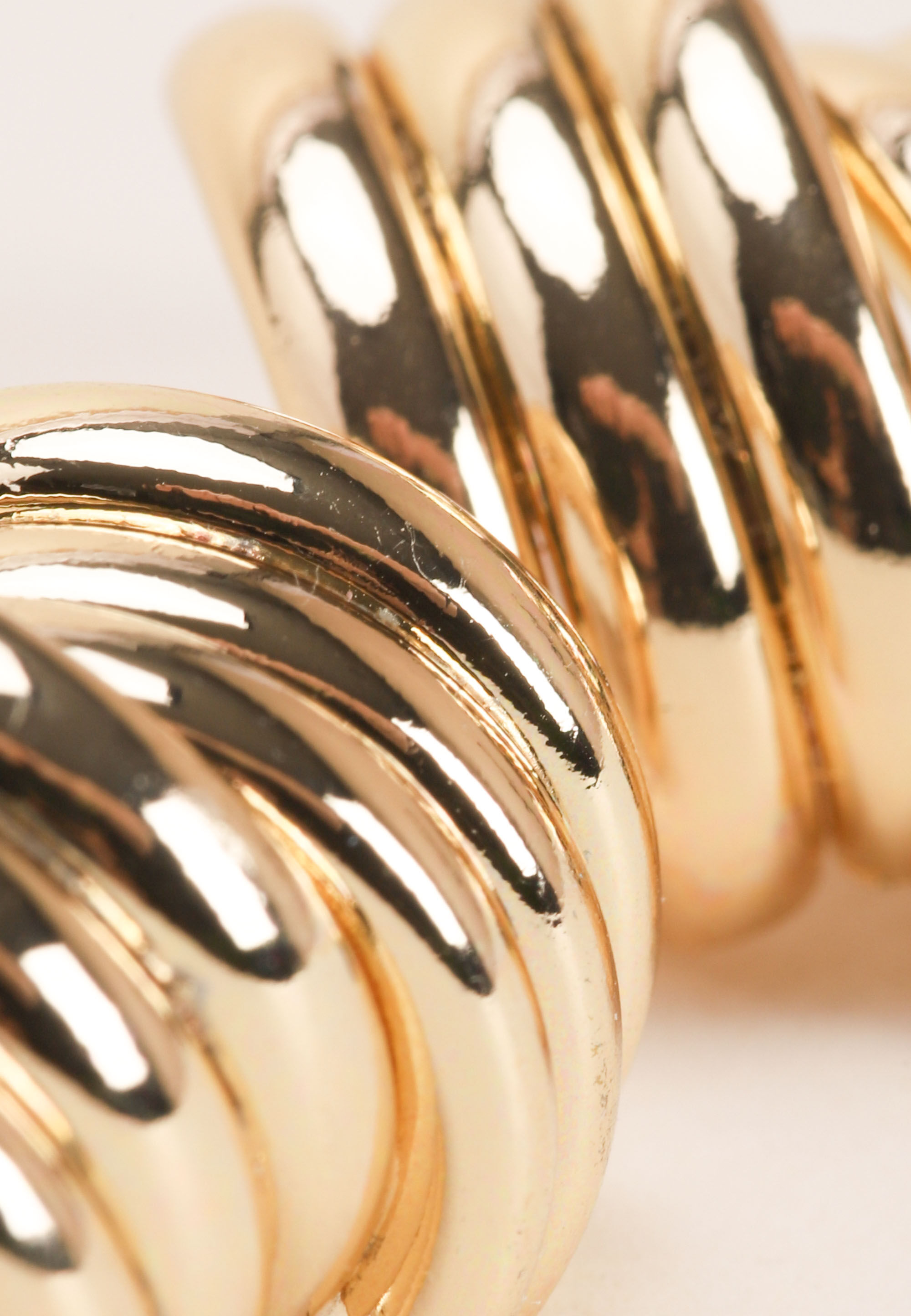 Womens Gold Triple Strand Stud Earrings