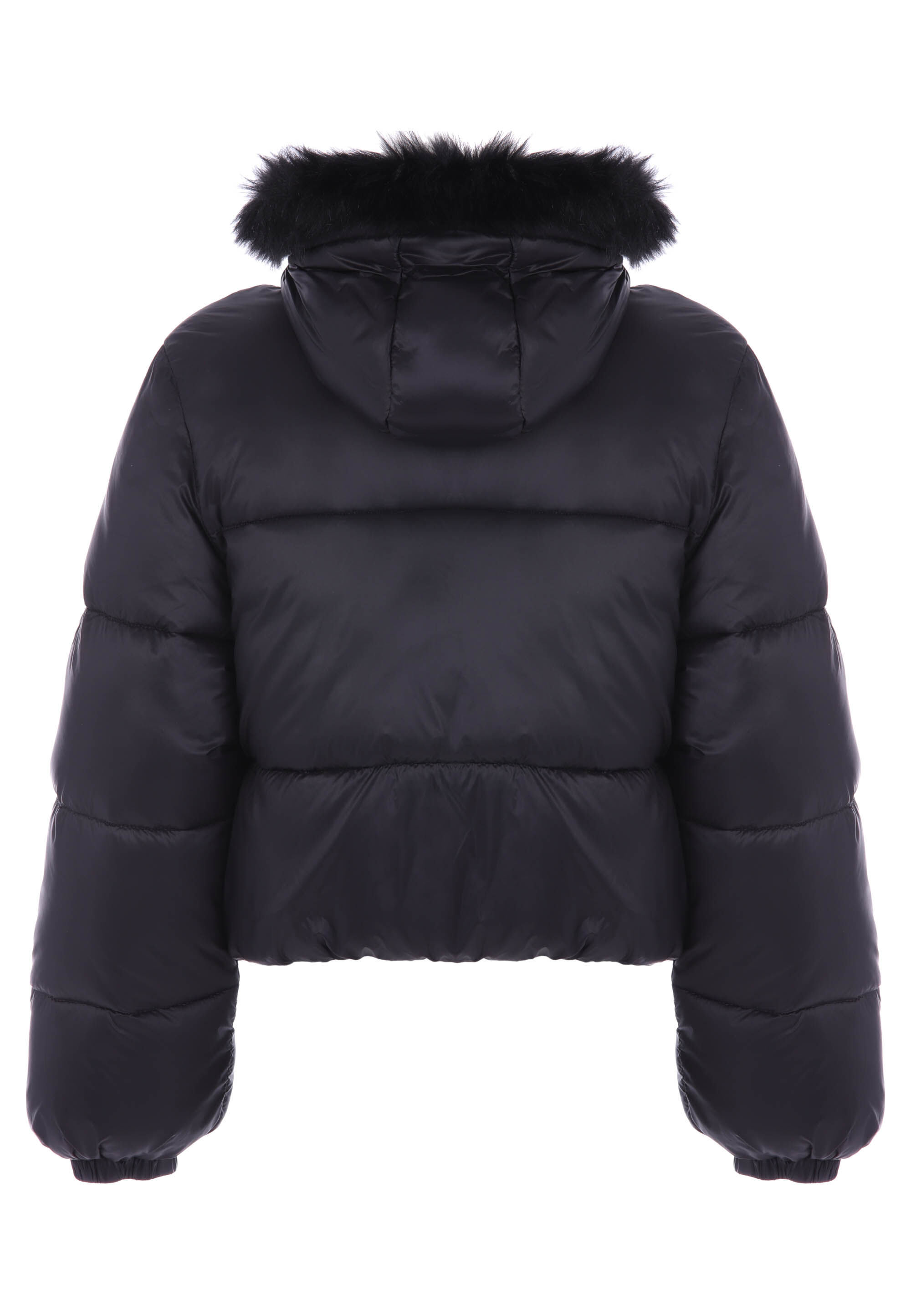 Older Girls Black Padded Sheen Coat