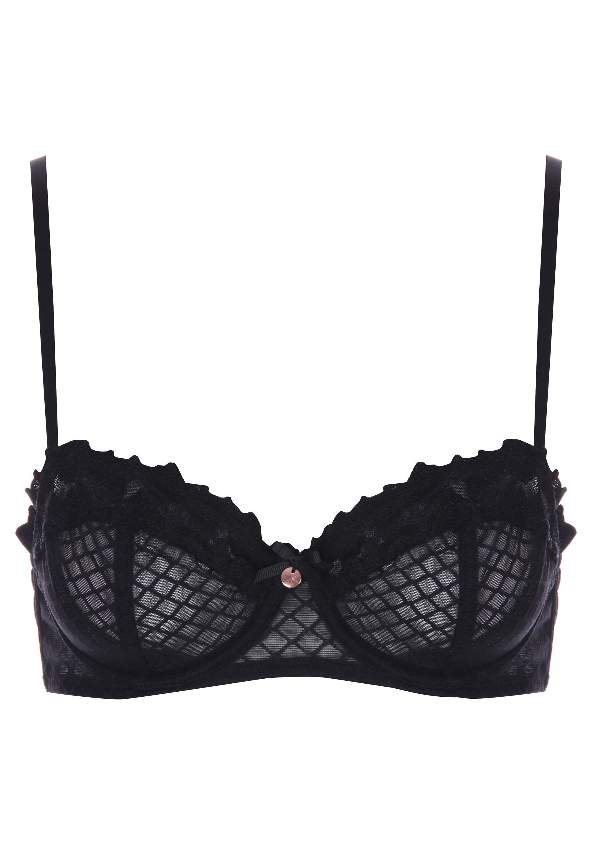 Womens Black Check Naomi Non-Padded Bra (B-DD)