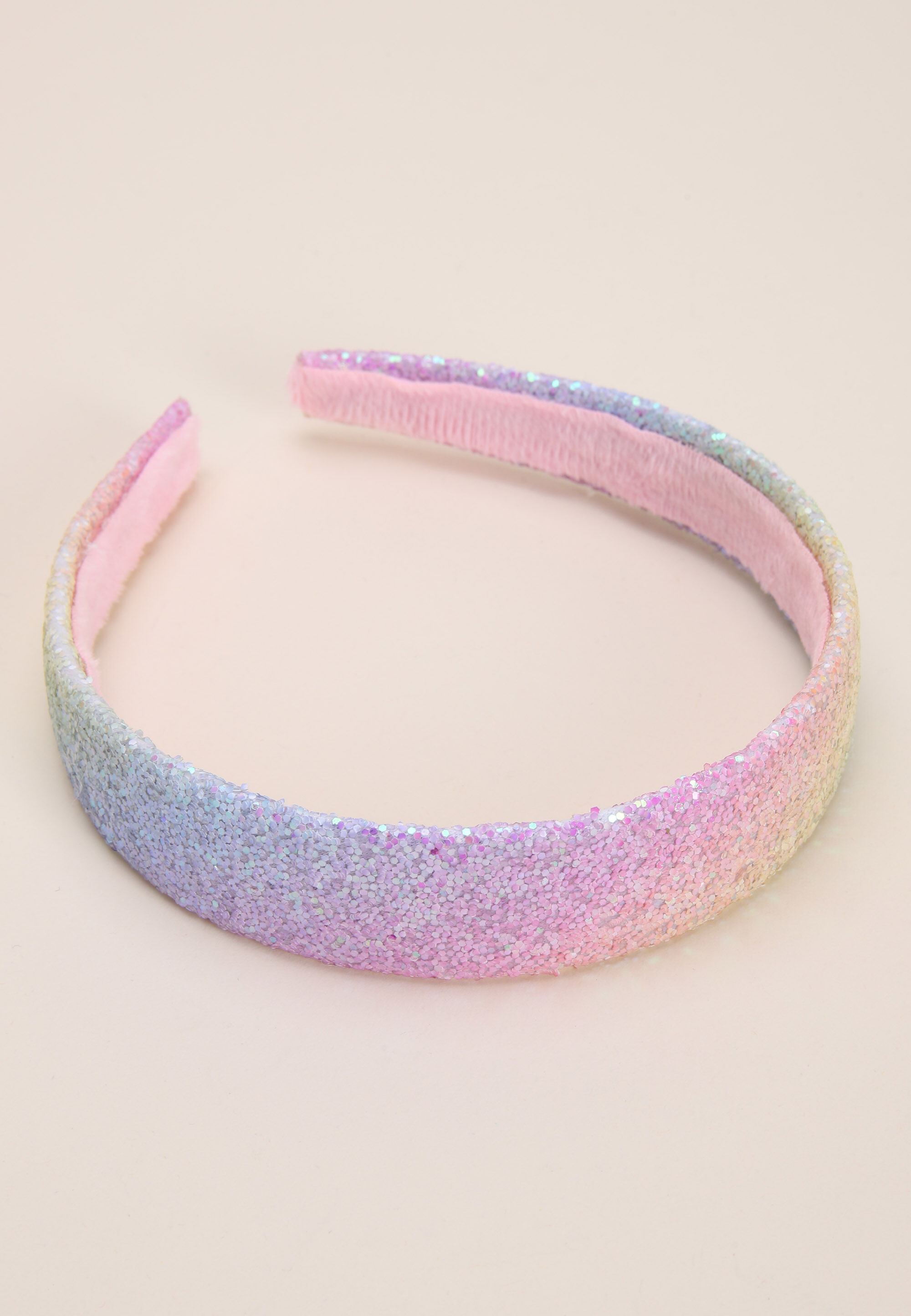 Girls Pink Glitter Rainbow Headband