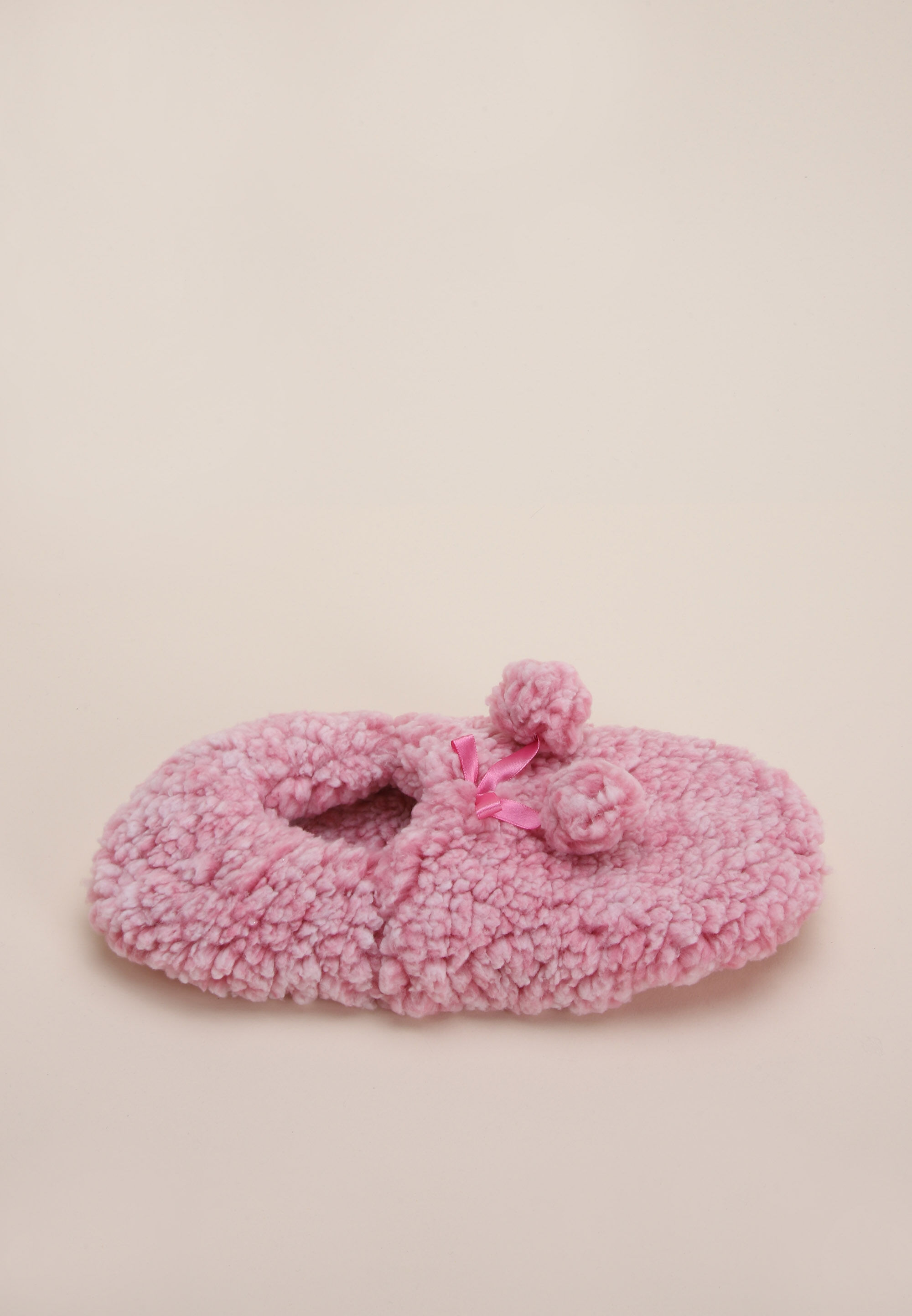 Womens Pink Sherpa Ballerina Slipper Socks