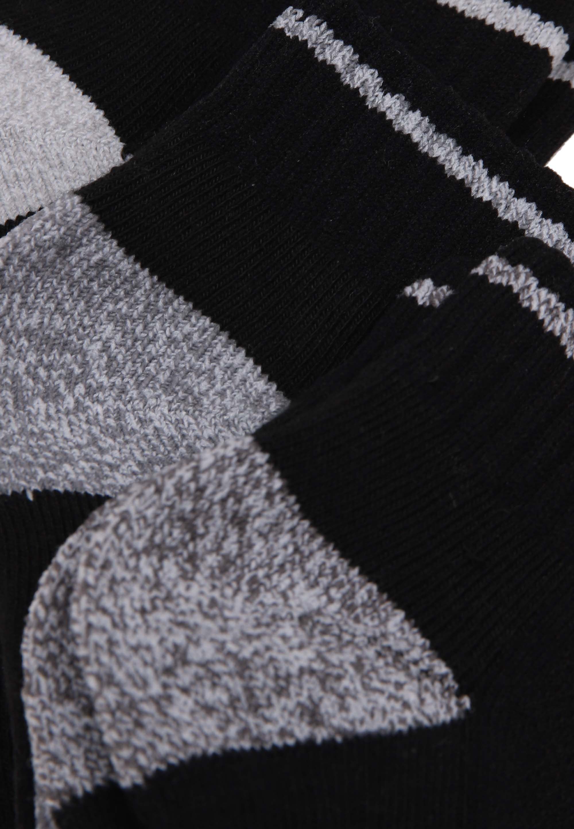 Boys 3pk Black & Grey Cushioned Sole Quarter Socks