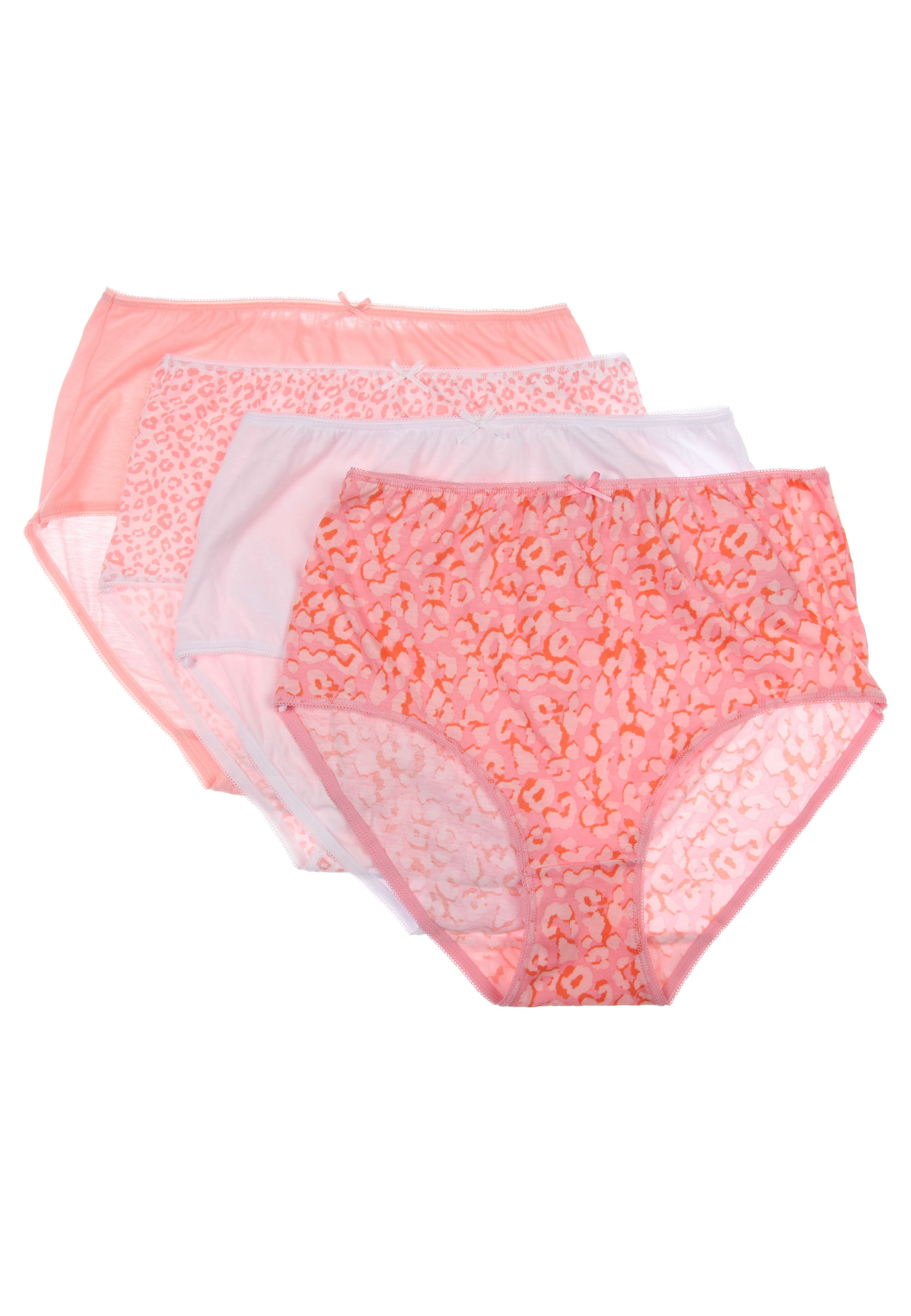 Womens 4pk Coral Animal Print Full Briefs