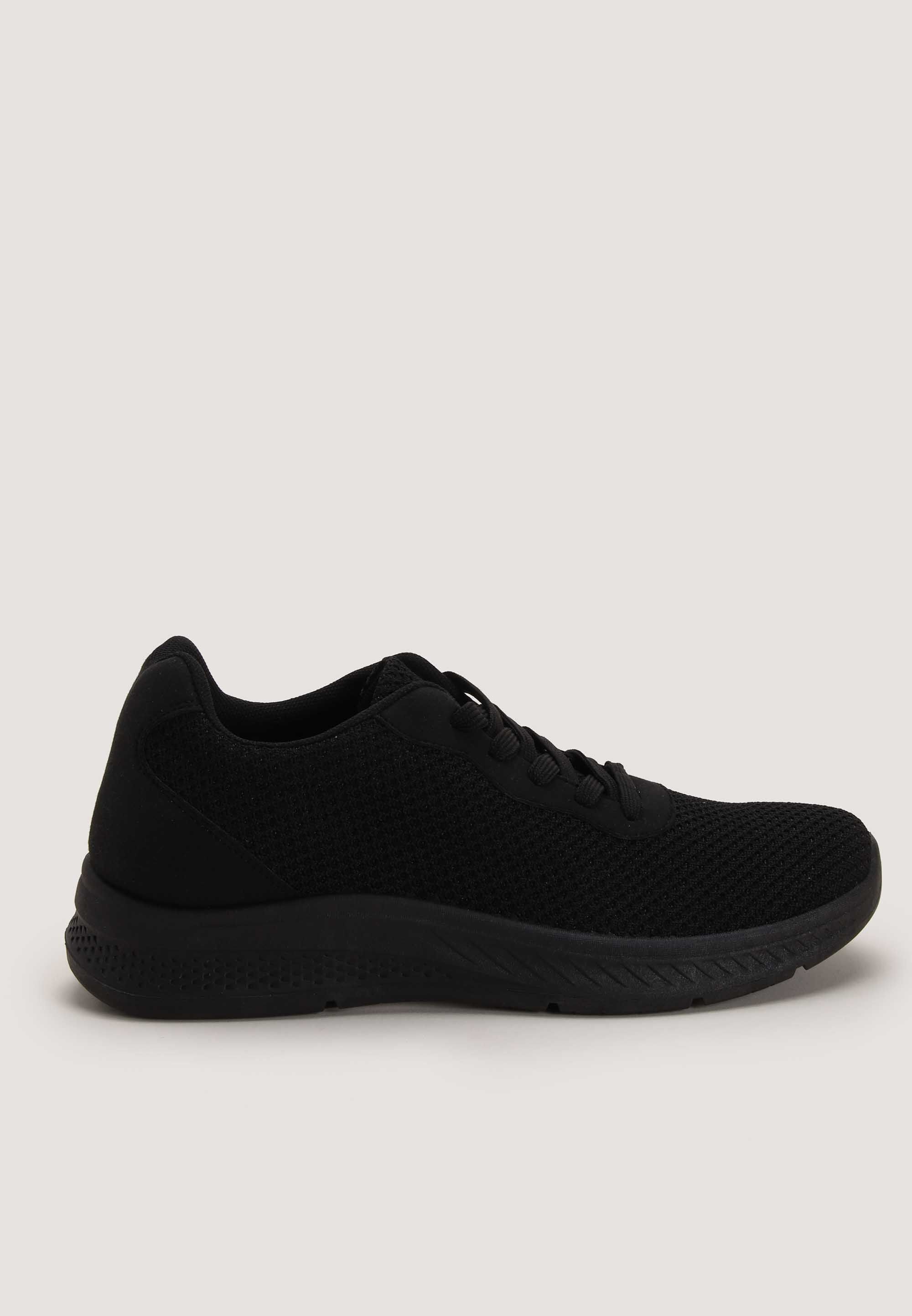 Mens Black Casual Lace Up Trainer