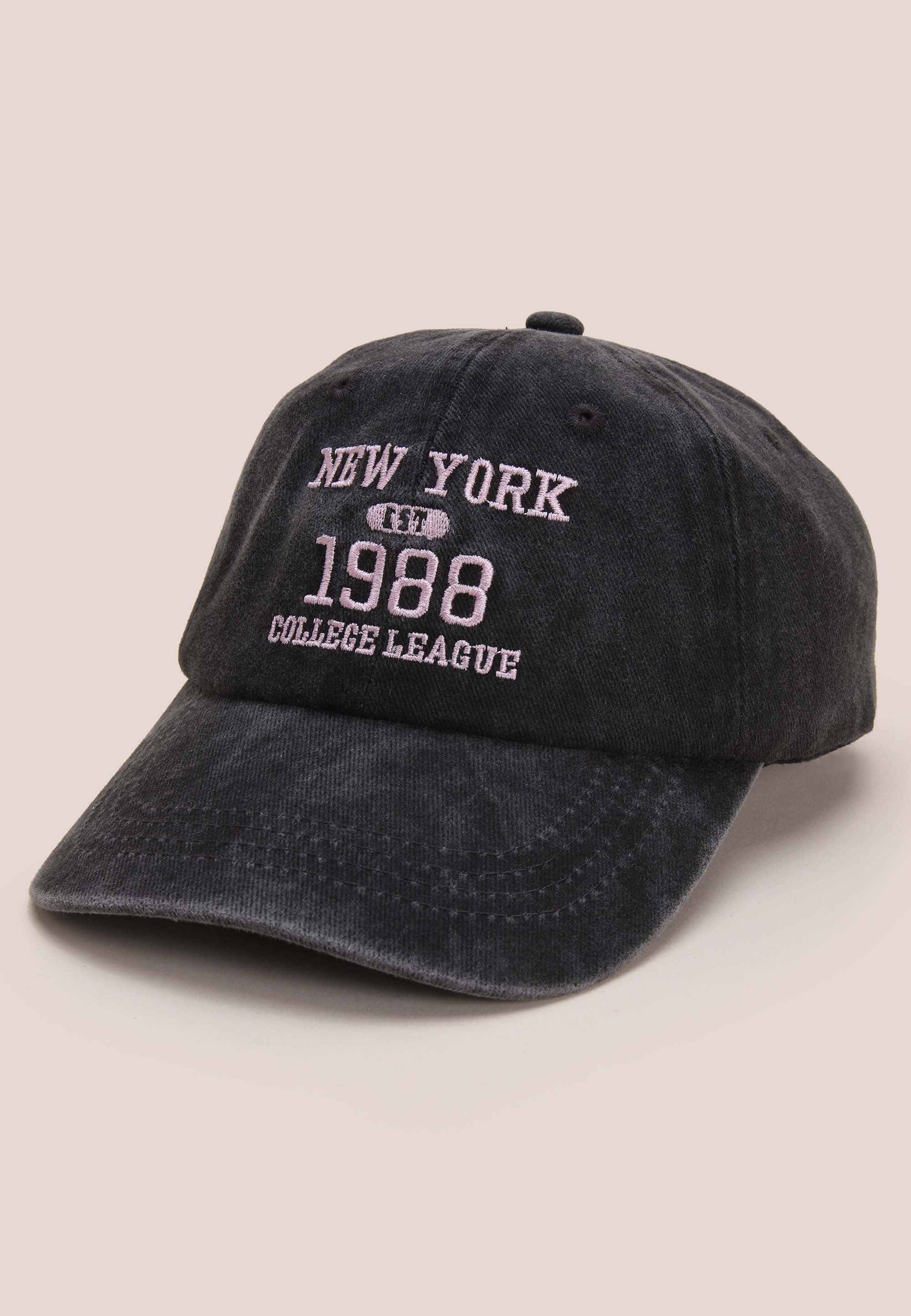 Older Girls Black Denim New York Baseball Hat
