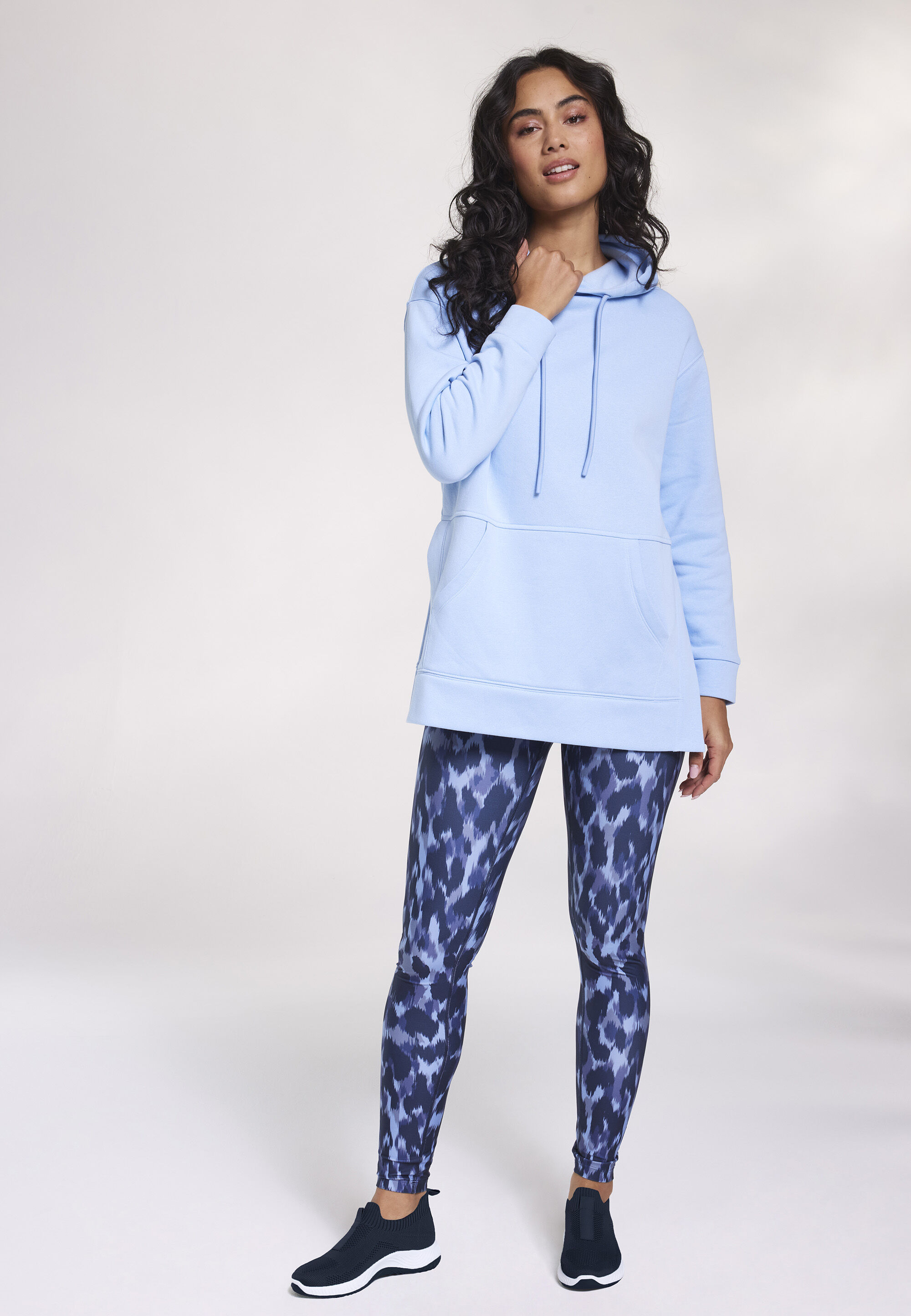 Womens Blue Side Split Hoodie