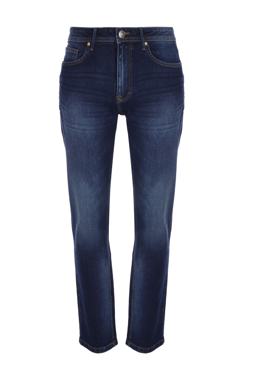 Mens Dark Blue Ollie Straight Leg Jeans