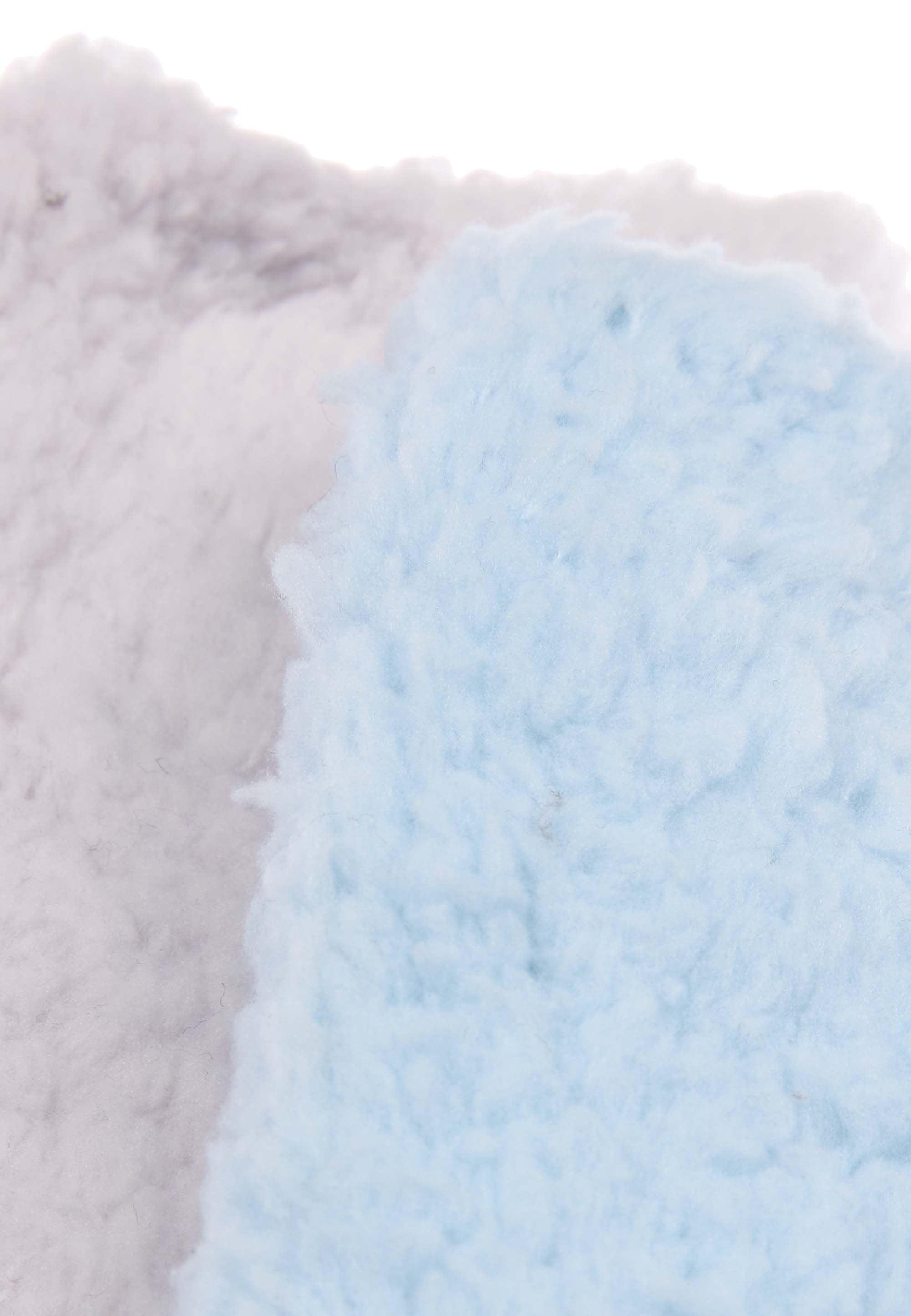 Girls 2pk Blue & Grey Teddy Fleece Socks