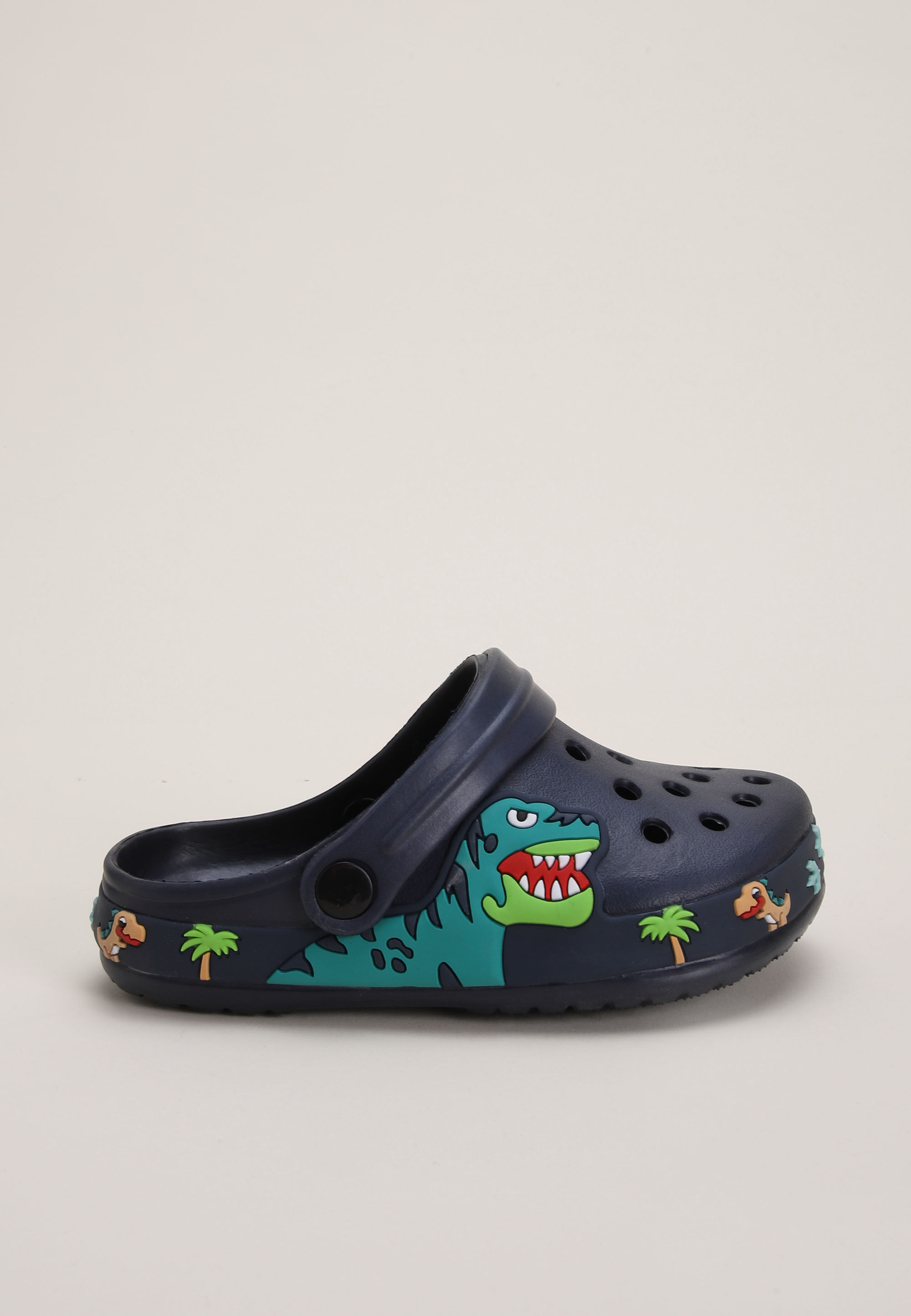 Younger Boys Navy 3D Dino Clog Sandals