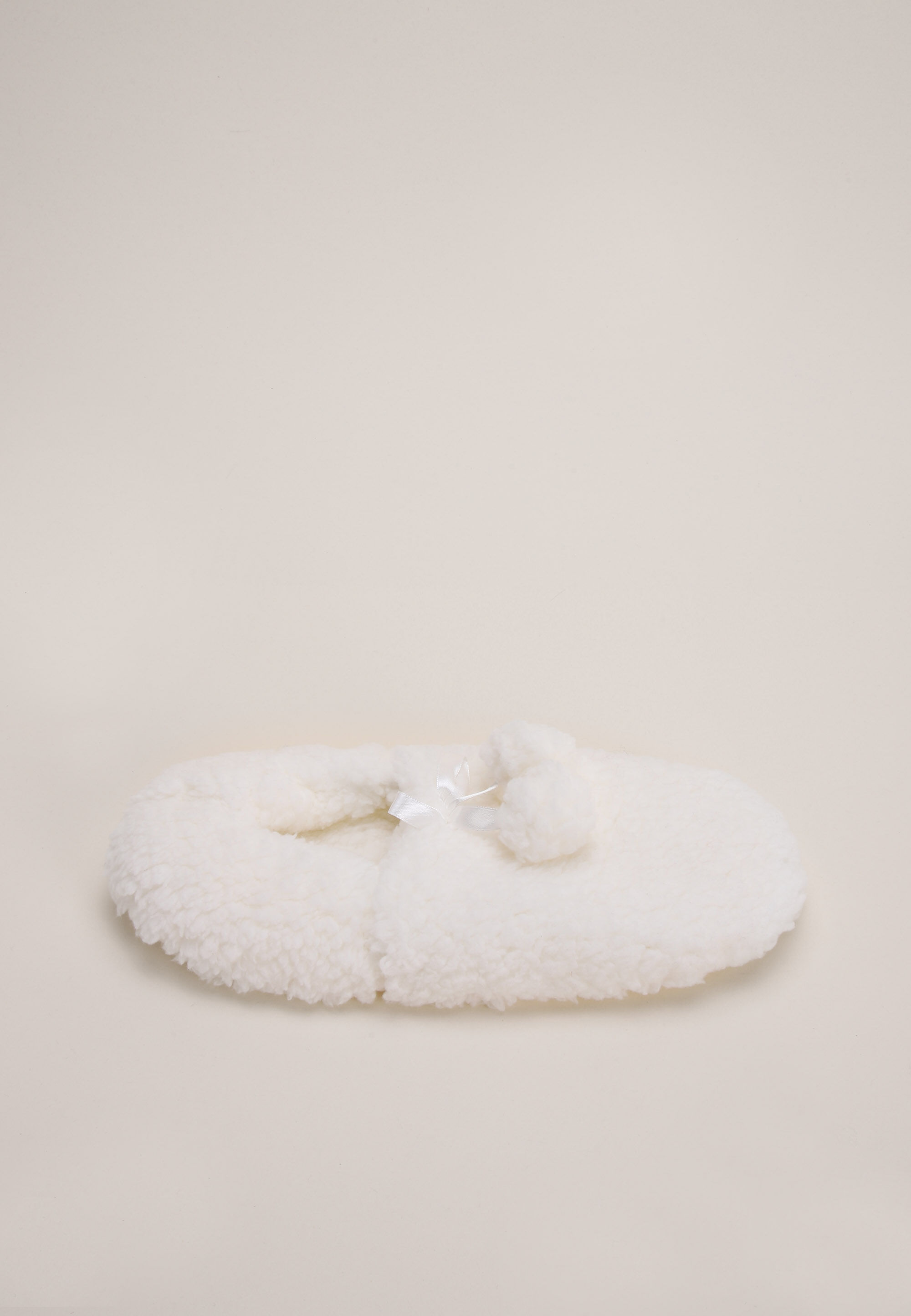Womens Cream Sherpa Ballerina Slipper Socks