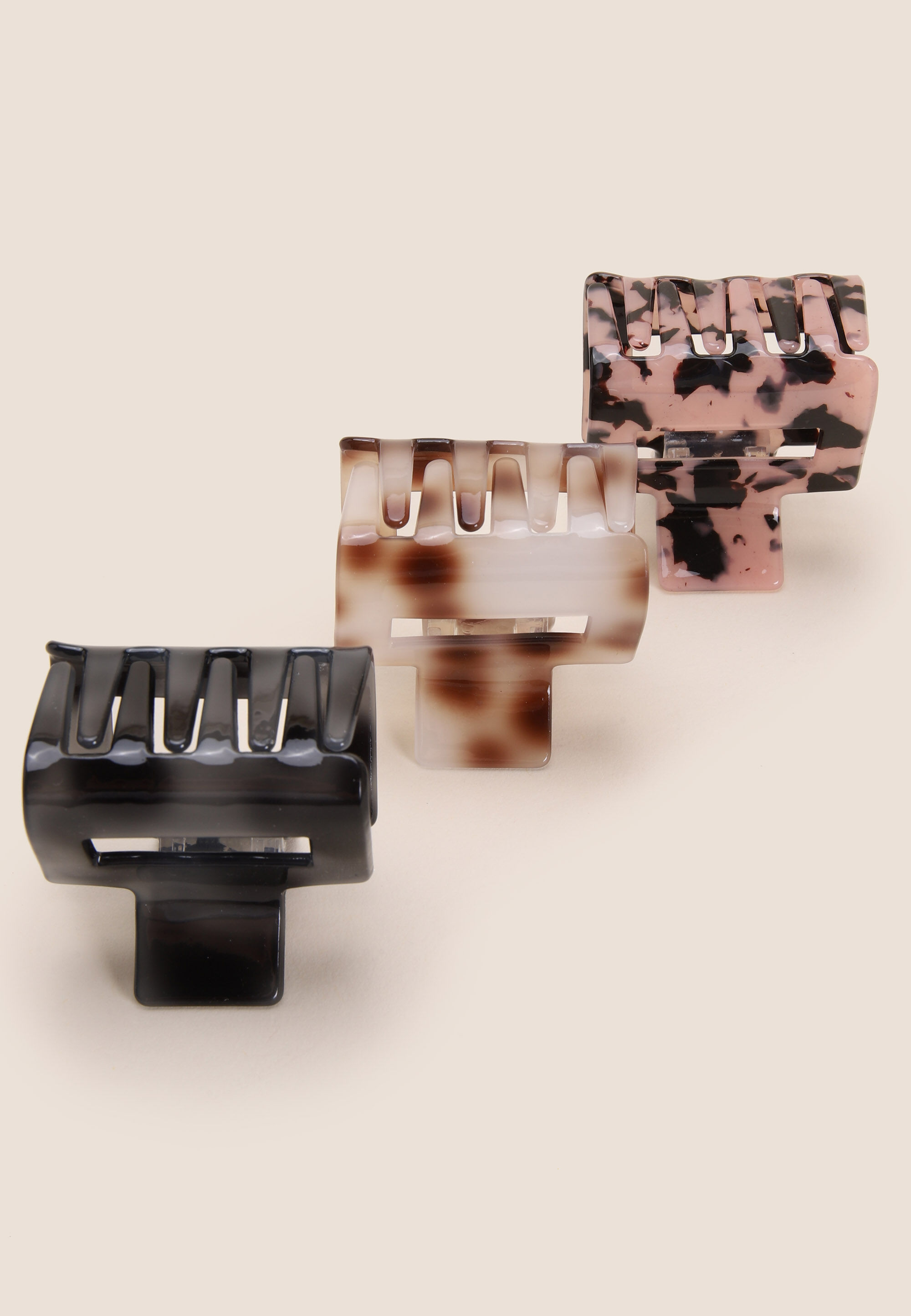 Womens 3pk Tortoiseshell Bulldog Clips