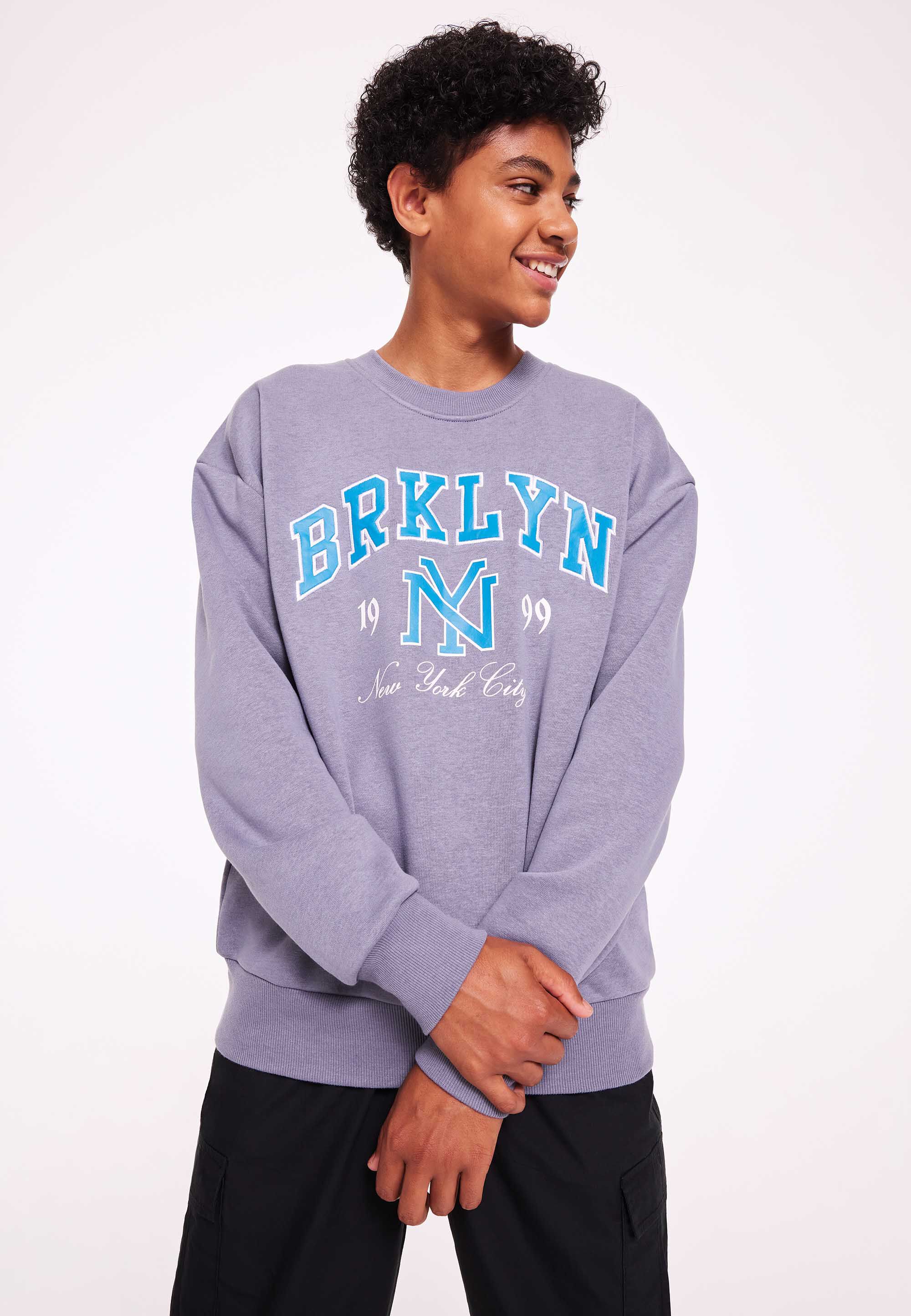 Older Boys Grey NY Oversized Sweatshirt