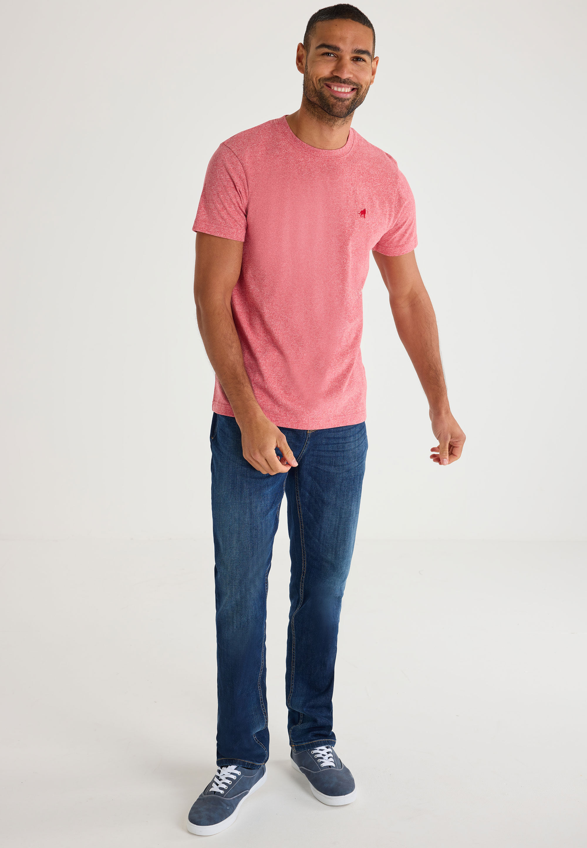 Mens Red Plain Grindle T-Shirt