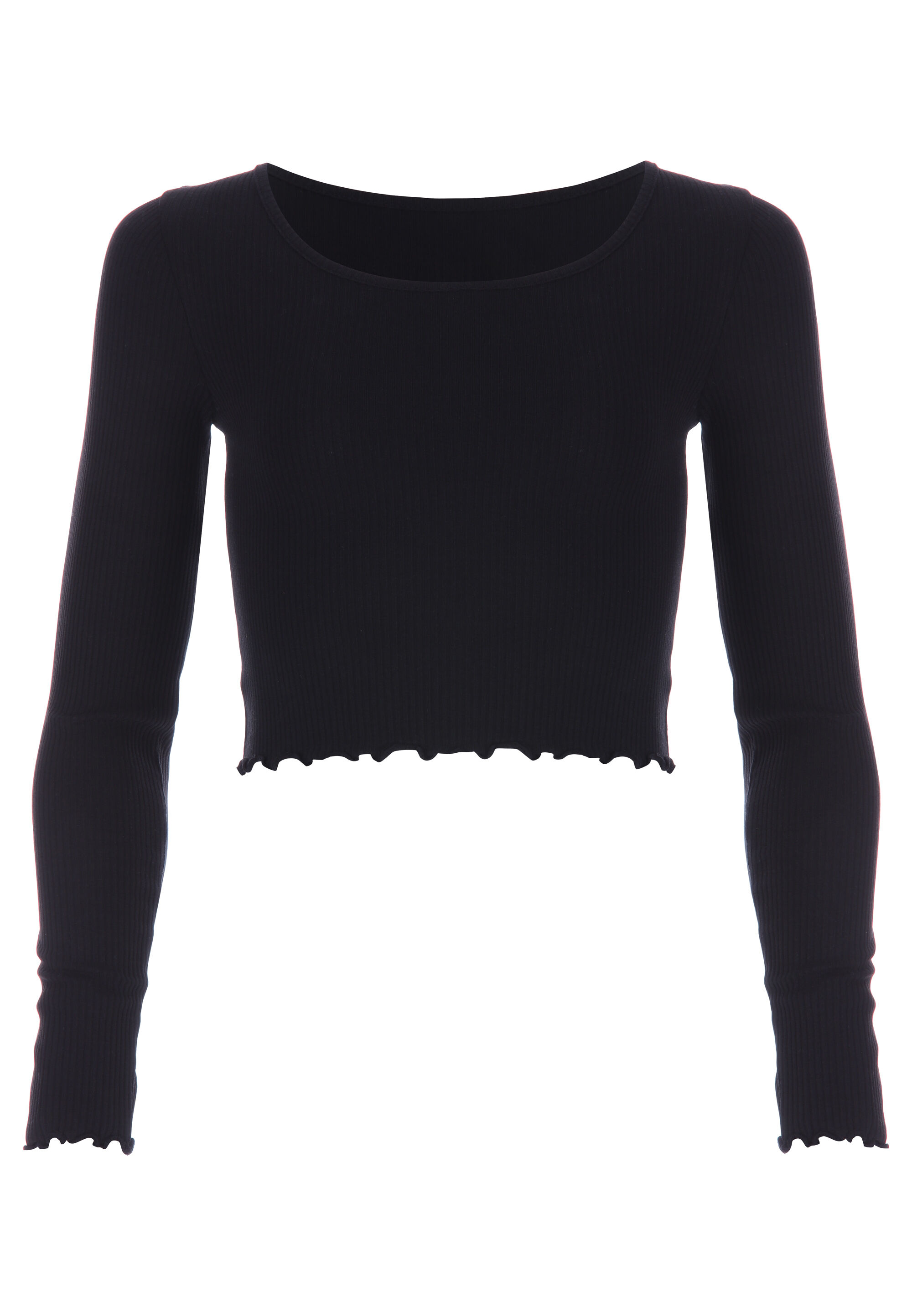 Older Girls Black Scoop Neck Top
