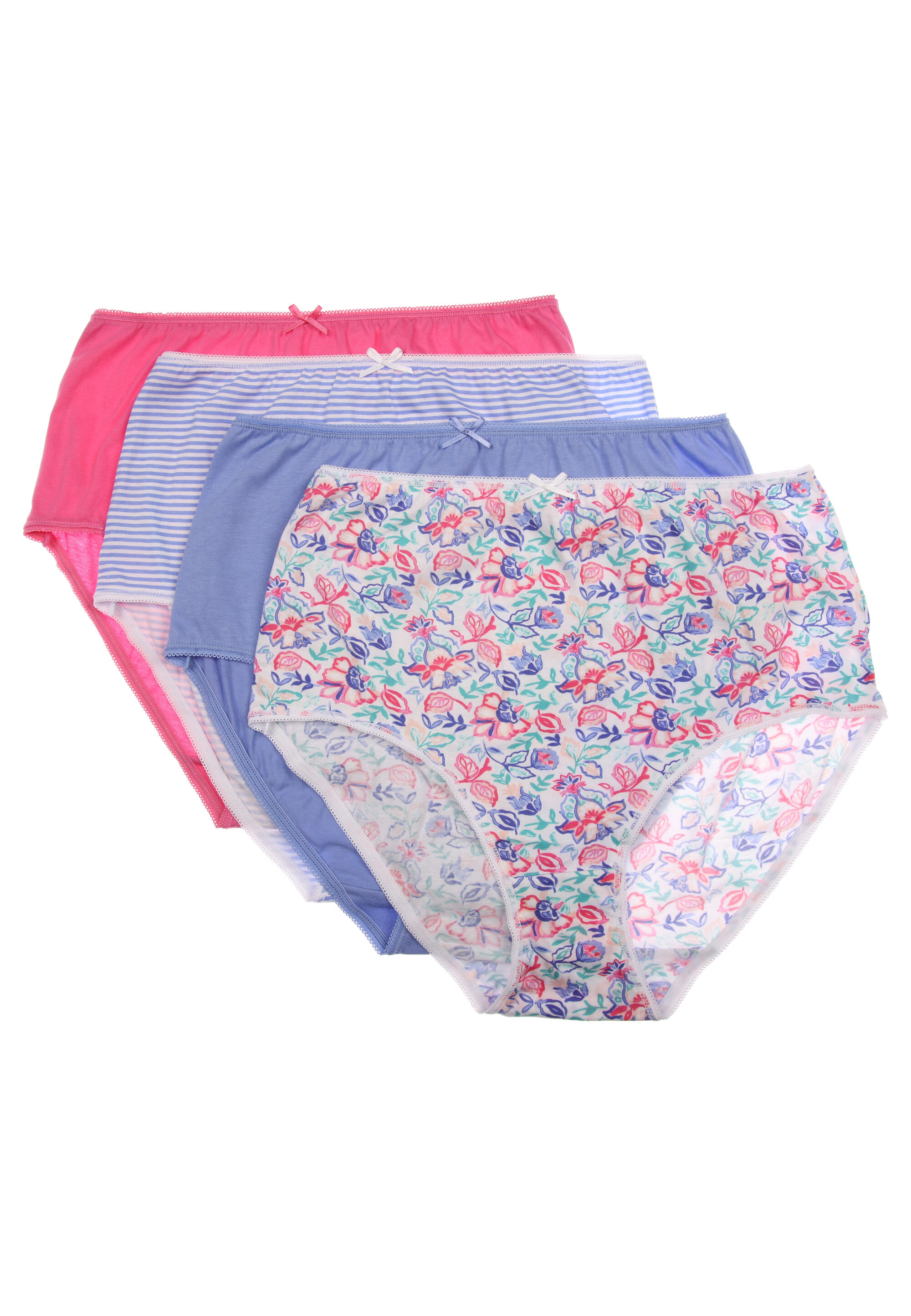 Womens 4pk Purple Butterfly Print Full Briefs