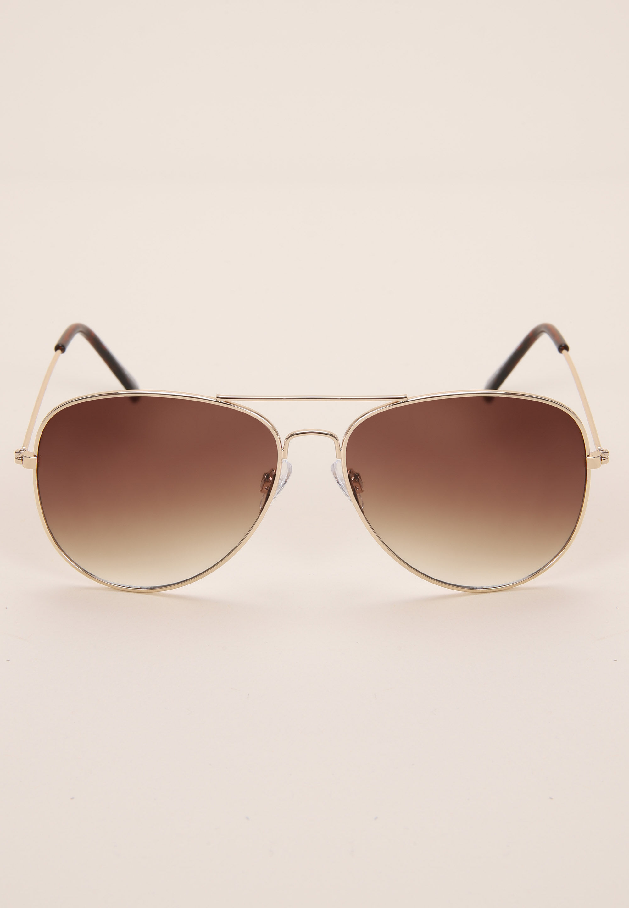 Mens Brown Basic Aviator Sunglasses