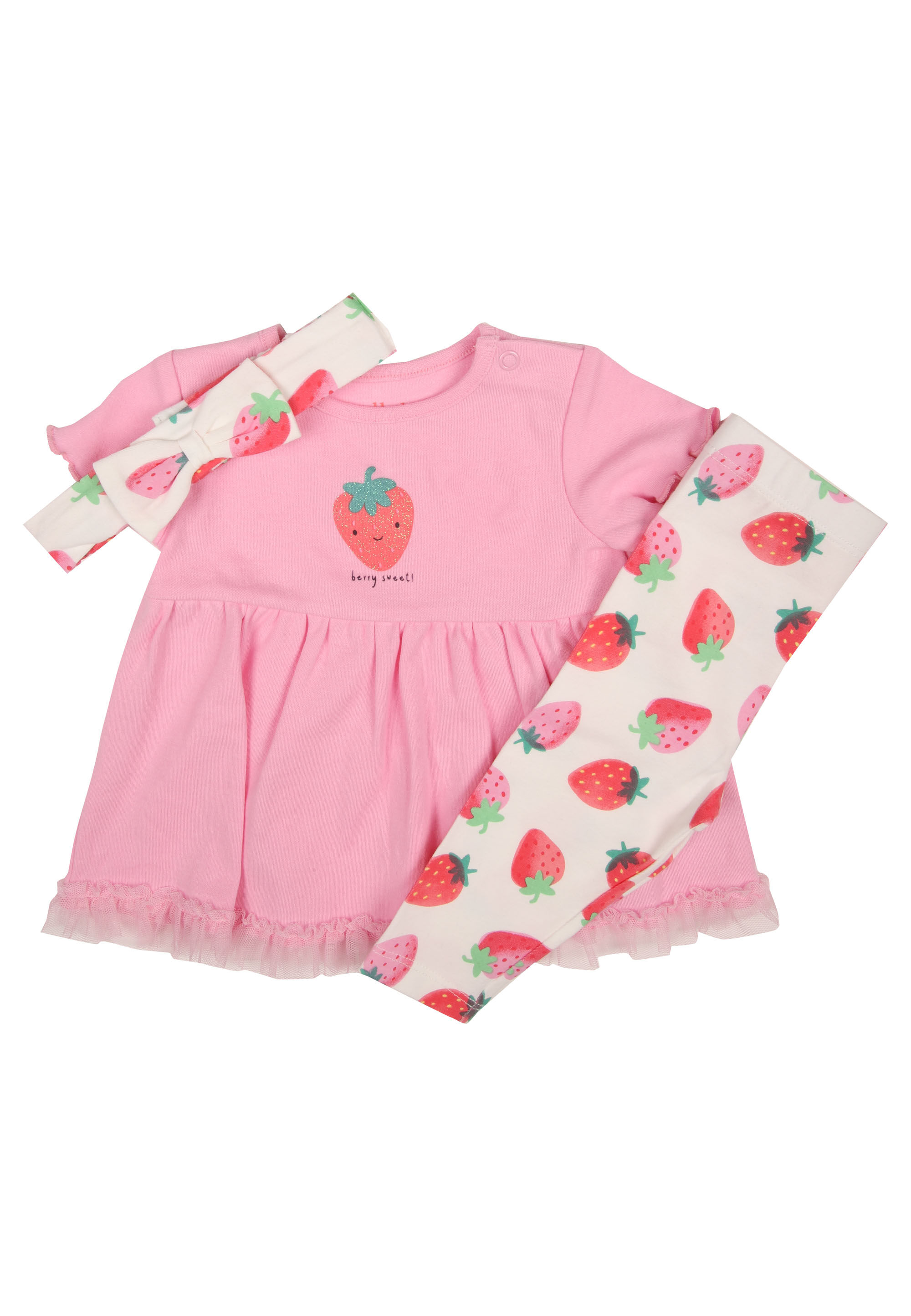Baby Girl Pink Strawberry Top & Legging Set