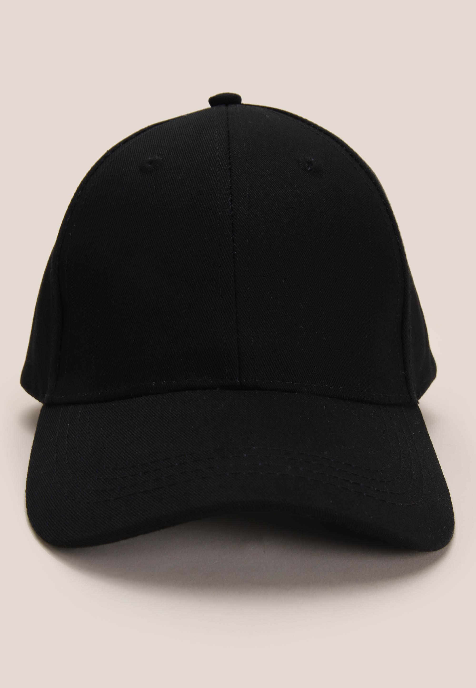 Mens Black Plain Baseball Cap