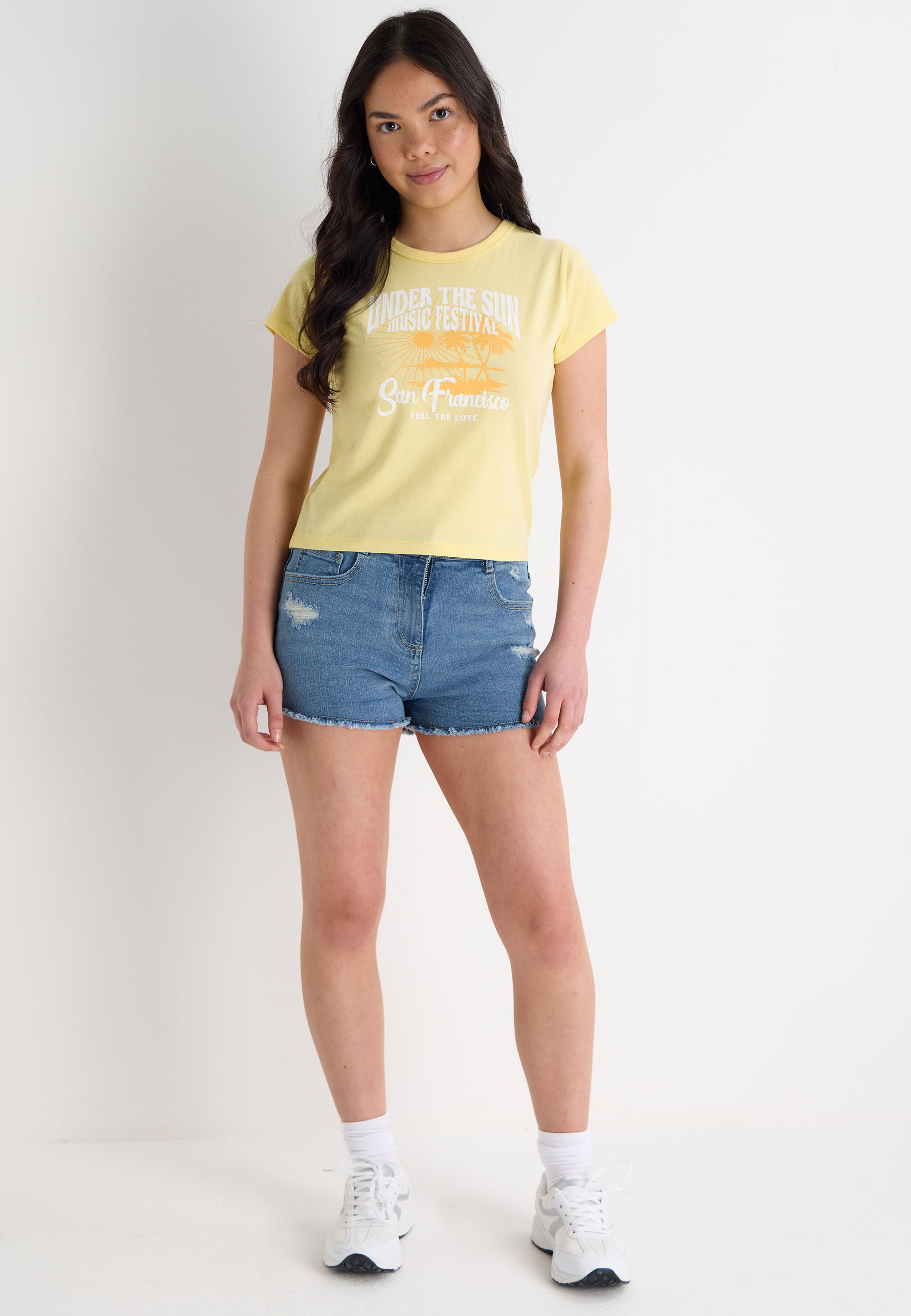 Older Girls Yellow San Francisco Short Sleeve Top